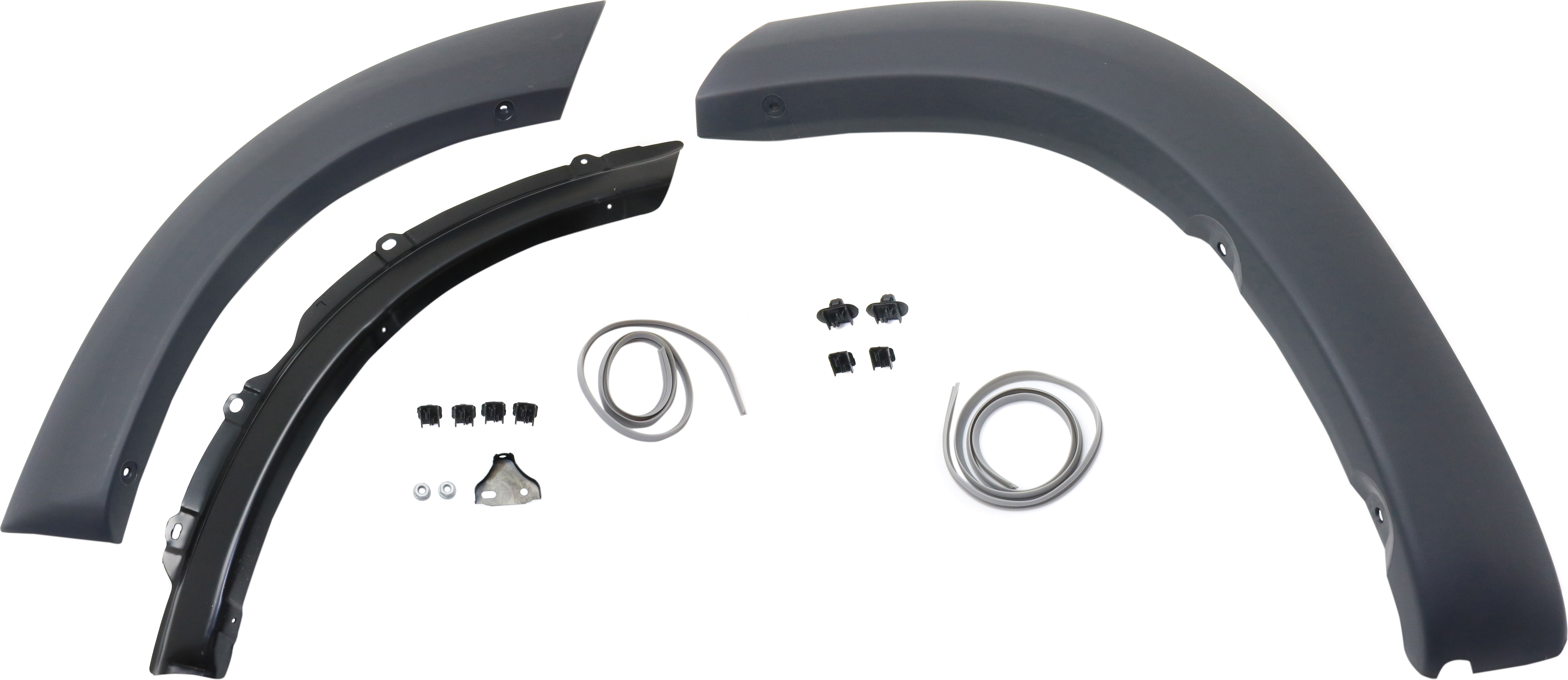 AM RAV4-01-05 REAR WHEEL OPENING MOLDING LH Front and Rear Section Black Paint to Match SKU SET REPT553904-2 Partslink TO1508101 TO1768101 OEM 6168242040C0-7565442070C0