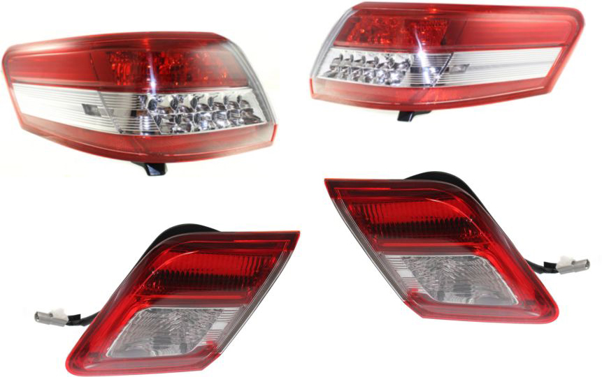 AM CAMRY 10-11 TAIL LAMP RH AND LH Inner and Outer Assembly Halogen Set of 4 SKU SET REPT730121-4 Partslink TO2805106 TO2804106 TO2803104 TO2802104 OEM 8155006340-8156006340-81580062