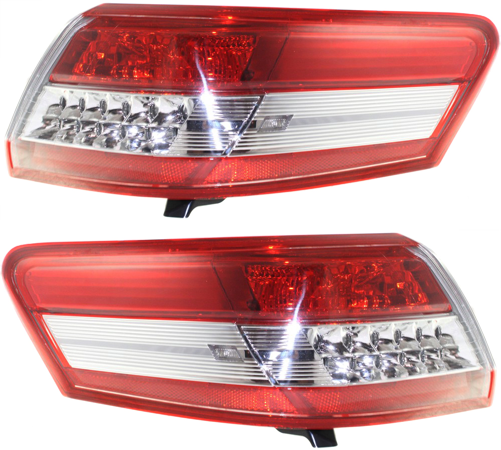 AM CAMRY 10-11 TAIL LAMP RH AND LH Outer Assembly Halogen Set of 2 CAPA SKU SET REPT730121Q Partslink TO2805106C TO2804106C OEM 8155006340-8156006340