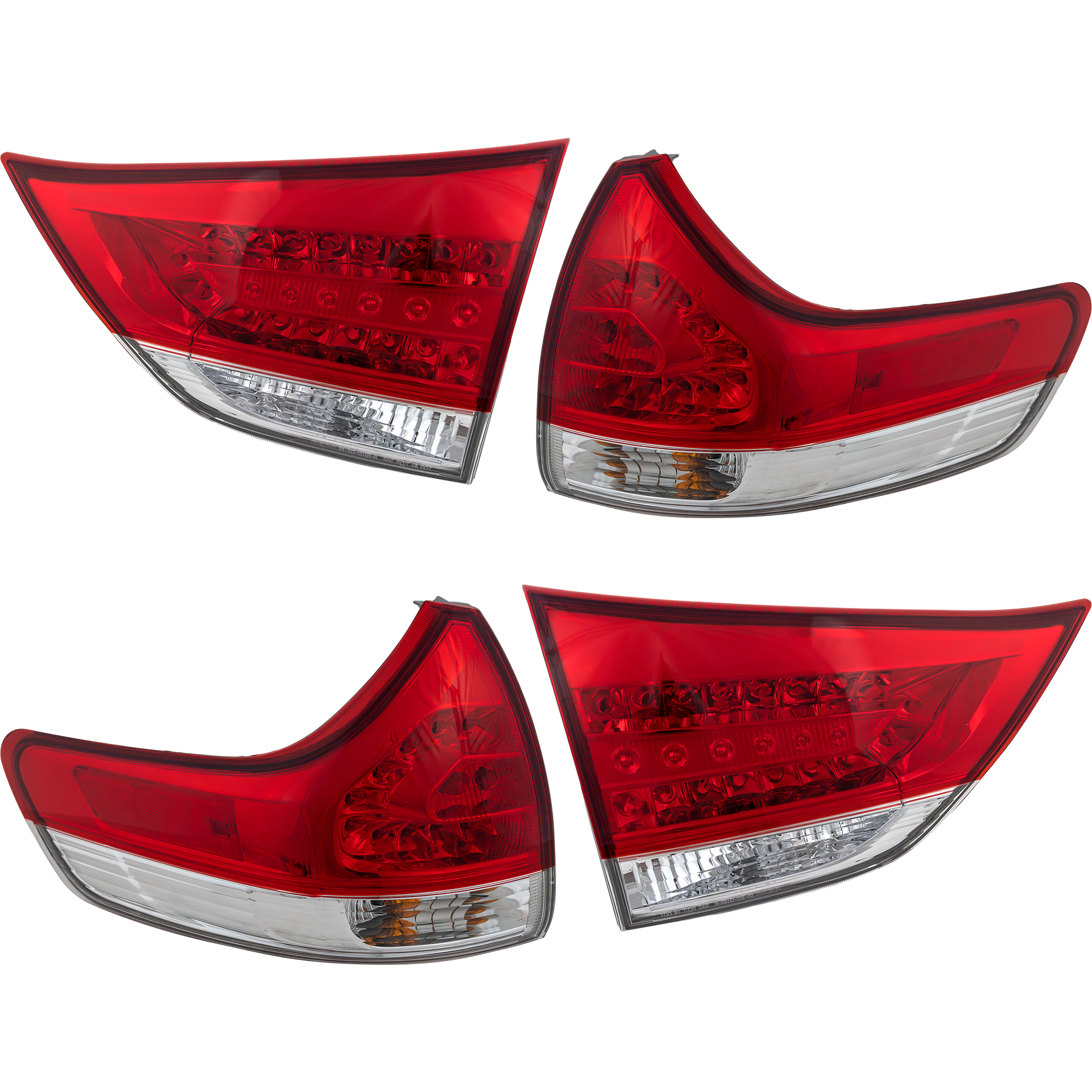 AM SIENNA 11-12 TAIL LAMP RH AND LH Set of 4 Inner and Outer Assembly Exc. SE Model SKU SET REPT730133-4 Partslink TO2805107 TO2804107 TO2803110 TO2802110 OEM 8155008030-8156008030-81580080