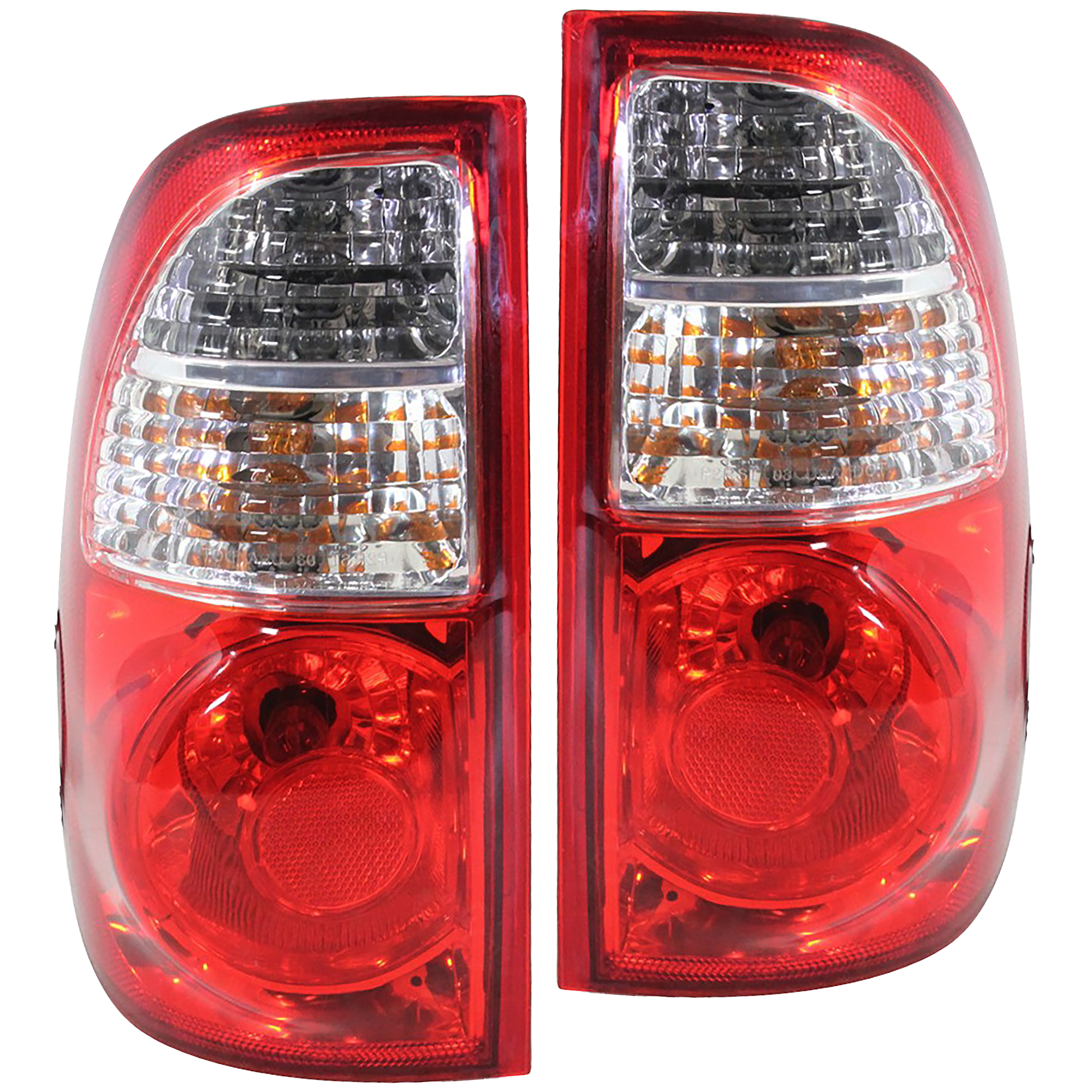 AM TUNDRA 05-06 TAIL LAMP RH AND LH Assembly Halogen Clear Red Lens w Standard Bed Regular and Access Cab SKU SET REPT730151 Partslink TO2801161 TO2800161 OEM 815500C060-815600C060