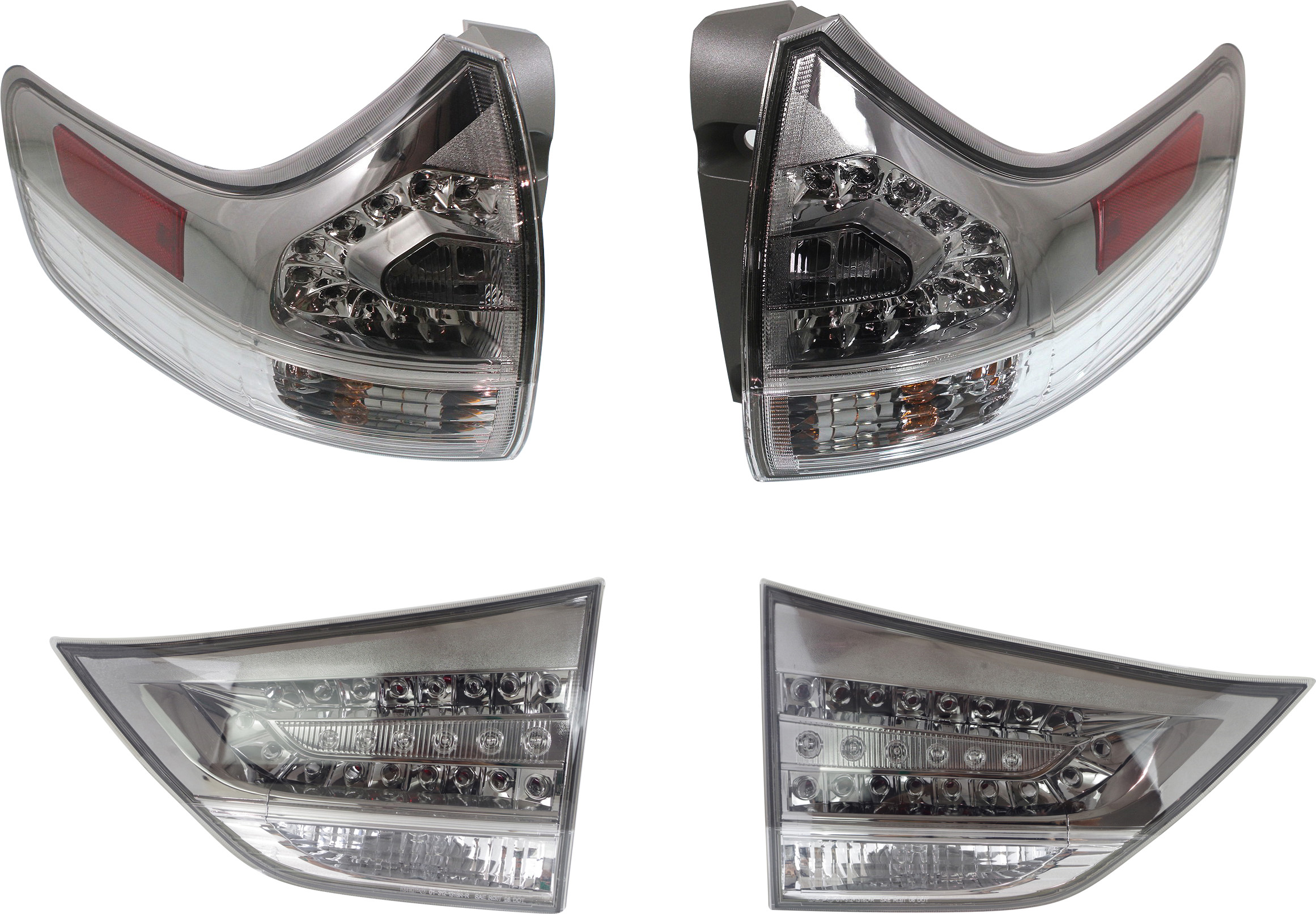 AM SIENNA 11-20 TAIL LAMP RH AND LH Inner and Outer Assembly SE Model SKU SET REPT730165-4 Partslink TO2805110 TO2804110 TO2803130 TO2802130 OEM 8155008040-8156008040-81580080