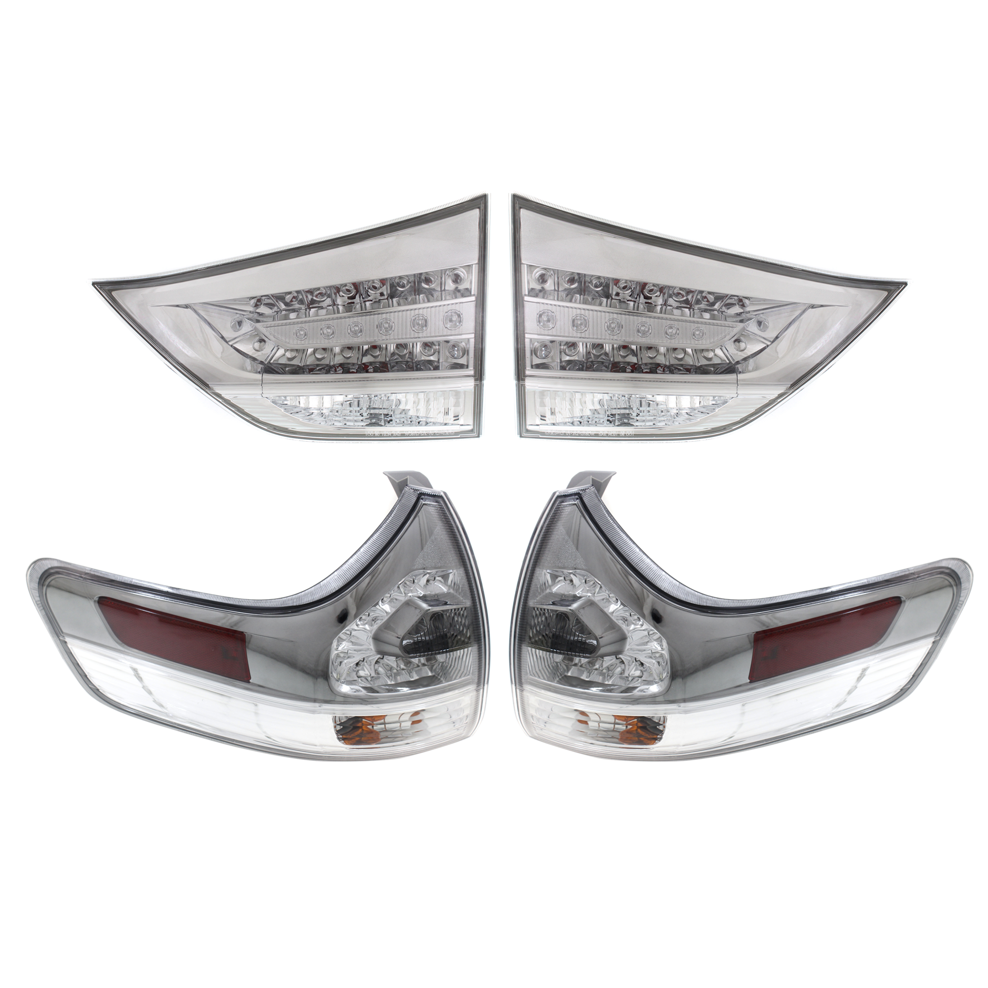 AM SIENNA 11-20 TAIL LAMP RH AND LH Inner and Outer Assembly Halogen Set of 4 CAPA SKU SET REPT730313Q 4 Partslink TO2802130C TO2803130C TO2804110C TO2805110C OEM 8155008040-8156008040-81580080