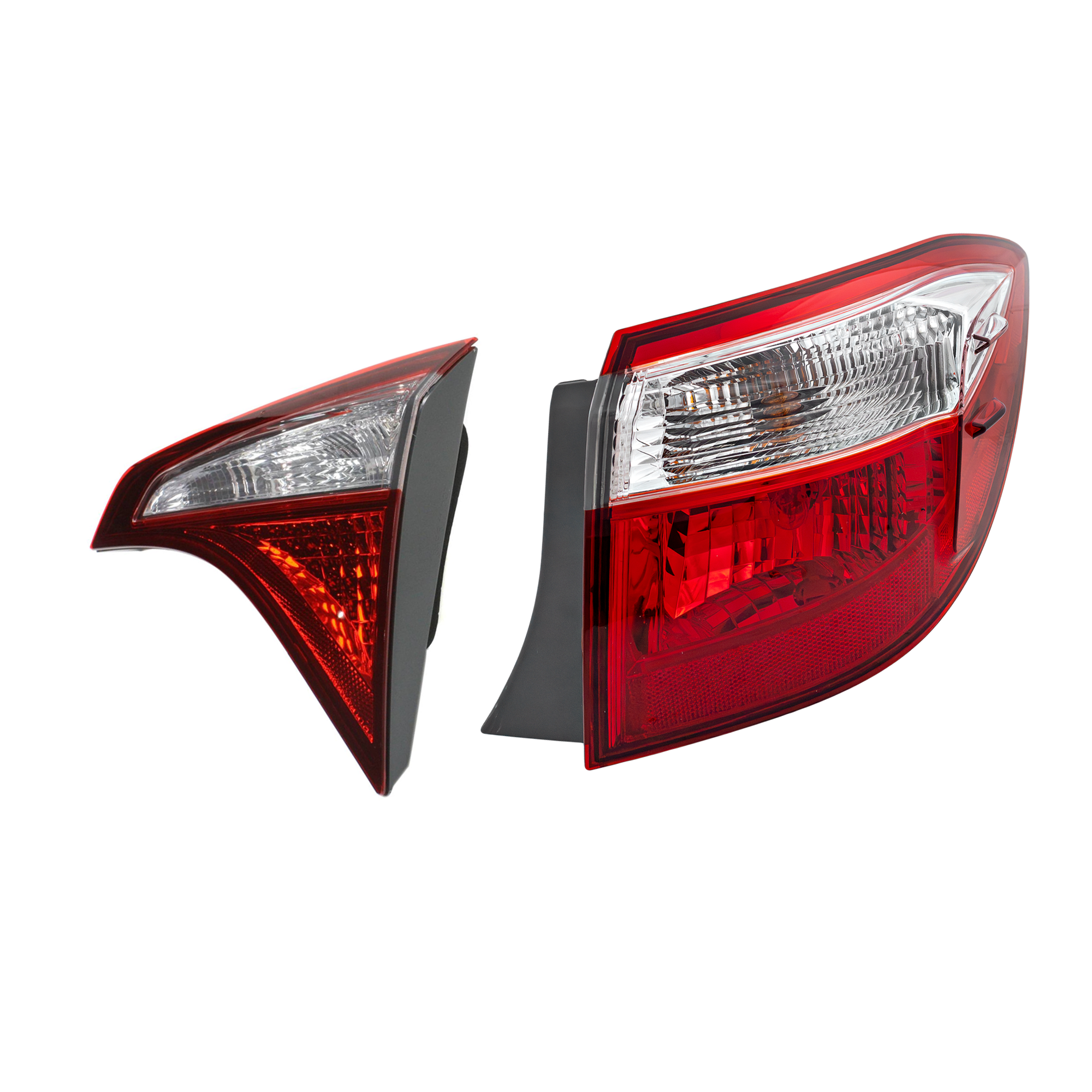 AM COROLLA 14-16 TAIL LAMP RH Inner and Outer Set of 2 Assembly Halogen CAPA SKU SET REPT730343Q 2 Partslink TO2803114C TO2805118C OEM 81550-02750-8155002751