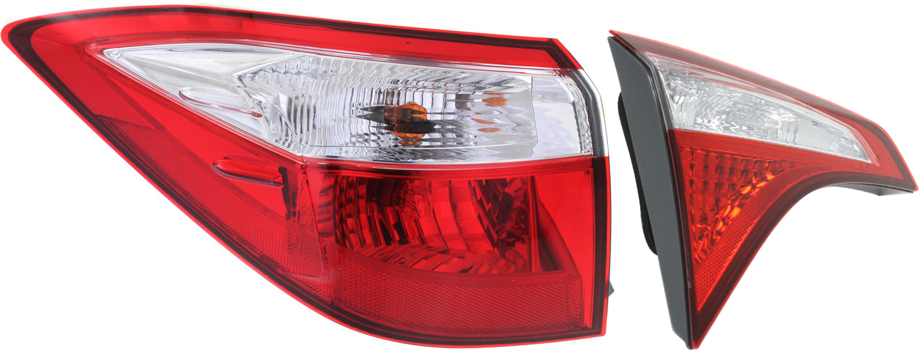 AM COROLLA 14-16 TAIL LAMP LH Inner and Outer Set of 2 Assembly Halogen SKU SET REPT730344-2 Partslink TO2804118 TO2802114 OEM 81560-02750-8156002751