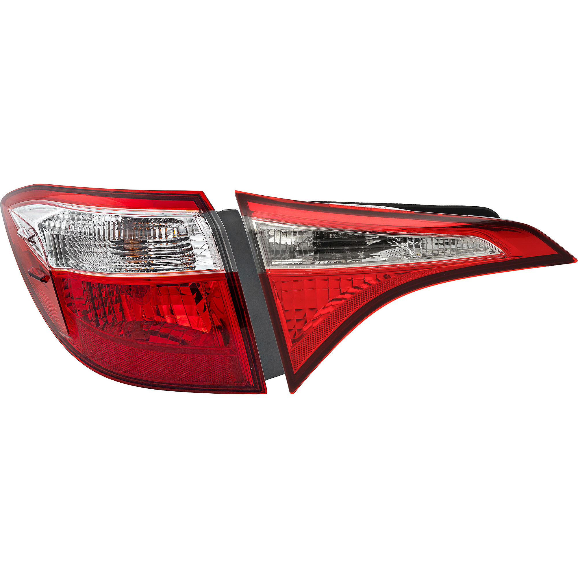 AM COROLLA 14-16 TAIL LAMP LH Inner and Outer Set of 2 Assembly Halogen CAPA SKU SET REPT730344Q 2 Partslink TO2802114C TO2804118C OEM 81560-02750-8156002751