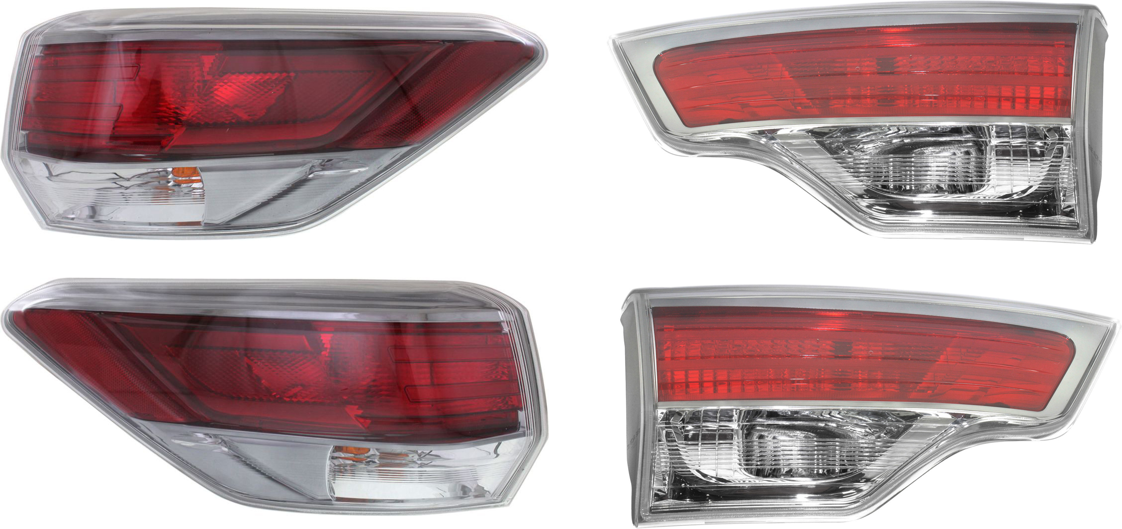 AM HIGHLANDER 14-17 TAIL LAMP RH AND LH Set of 4 Inner and Outer Assembly SKU SET REPT730357-4 Partslink TO2805120 TO2804120 TO2803115 TO2802115 OEM 815500E100-815600E100-815800E0