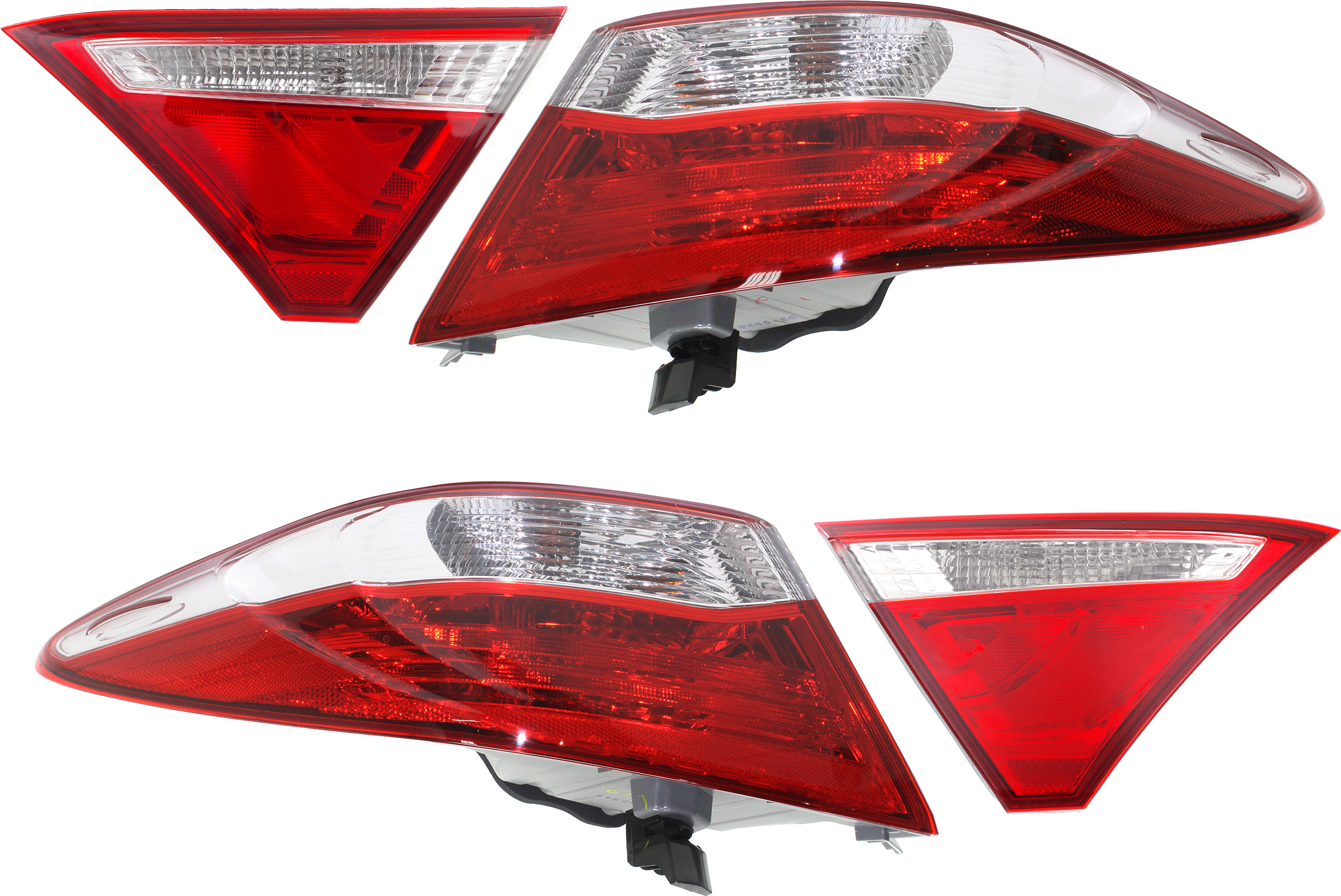 AM CAMRY 15-17 TAIL LAMP RH AND LH Inner and Outer SKU SET REPT730359-4 Partslink TO2805121 TO2804121 TO2803116 TO2802116 OEM 8155006640-8156006640-81580064