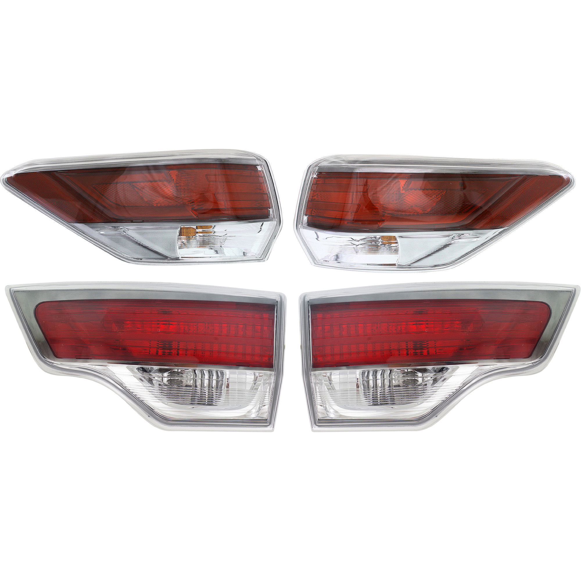 AM HIGHLANDER 14-16 TAIL LAMP RH AND LH Inner and Outer Assembly Halogen Set of 4 CAPA SKU SET REPT730361Q 4 Partslink TO2802115C TO2803115C TO2804120C TO2805120C OEM 815500E100-815600E100-815800E0