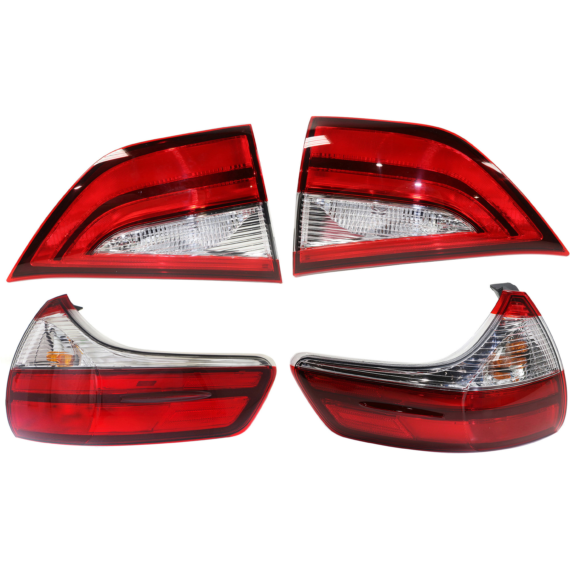 AM SIENNA 15-19 TAIL LAMP RH AND LH Inner and Outer Assembly Halogen Set of 4 CAPA SKU SET REPT730367Q 4 Partslink TO2802117C TO2803117C TO2804123C TO2805123C OEM 8155008050-8156008050-81580080