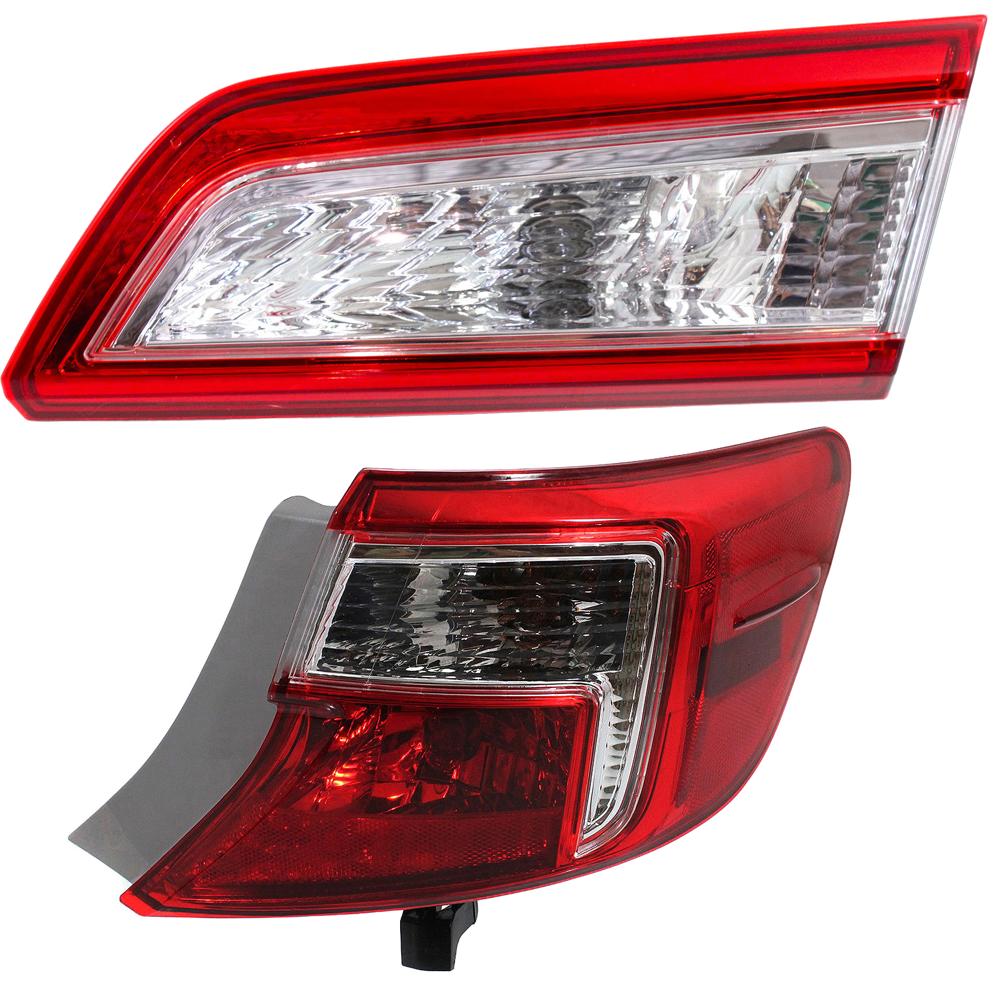 AM CAMRY 12-14 TAIL LAMP RH Inner and Outer Assembly Red and Clear Lens SKU SET REPT731303 A Partslink TO2803111 TO2805114 OEM 8155006470-8158006380