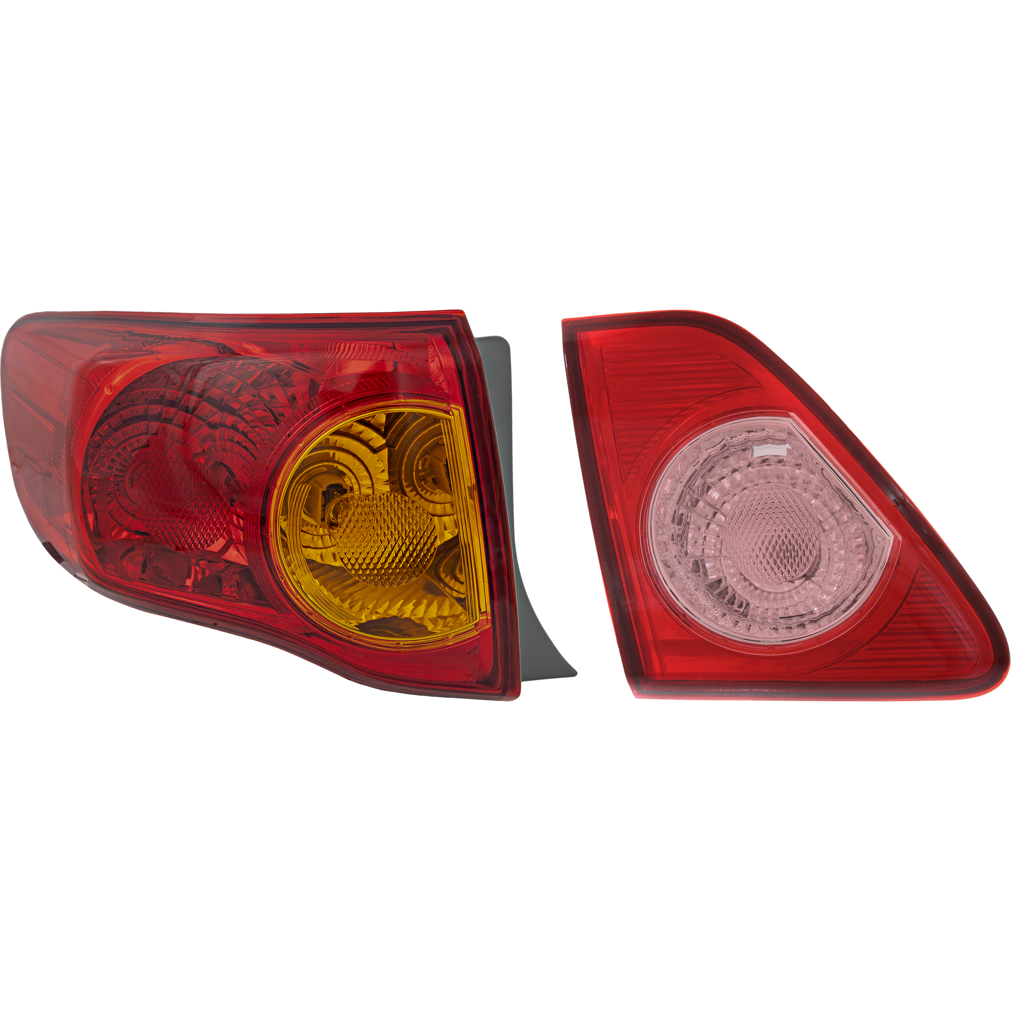 AM COROLLA 09-10 TAIL LAMP LH Inner and Outer Assembly Halogen North America Built Vehicle SKU SET REPT731306 Partslink TO2800175 TO2802105 OEM 8156002460-8159002190
