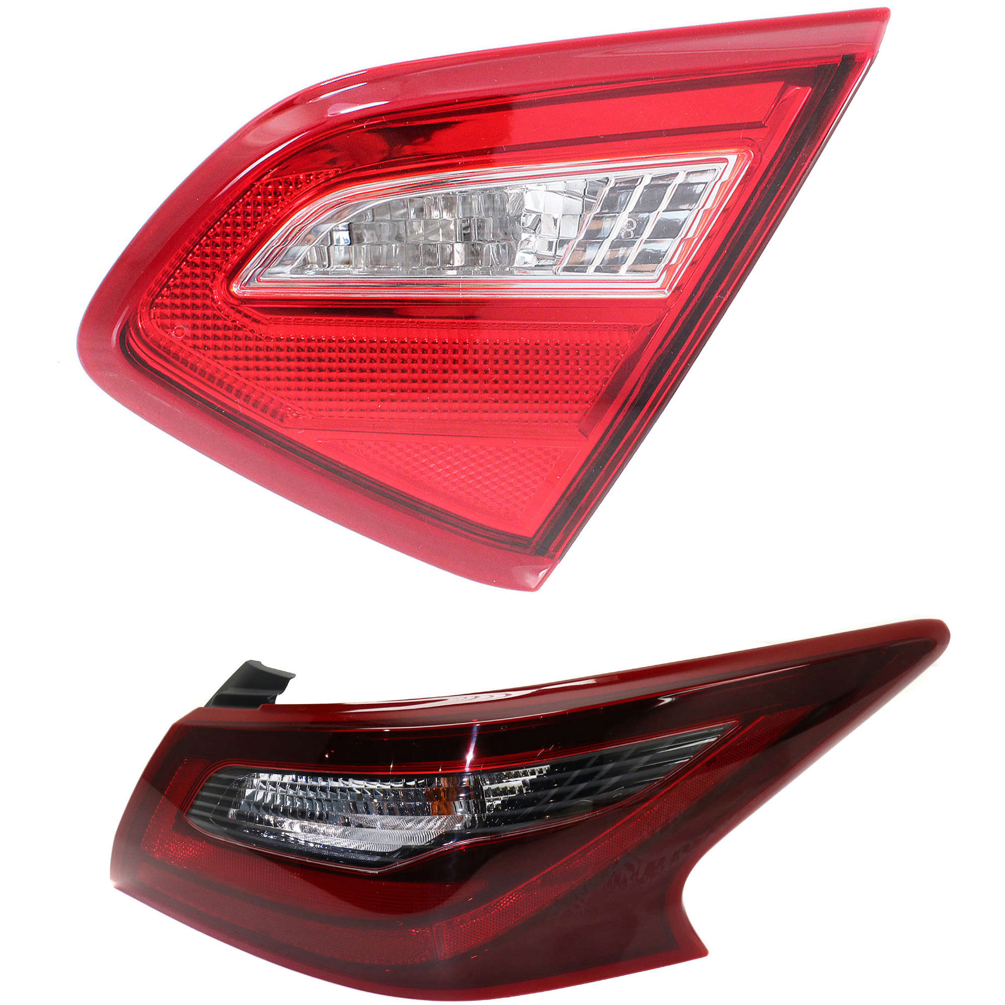 AM ALTIMA 16-16 TAIL LAMP RH Inner and Outer Assembly Inner Clear Red Lens Chrome Interior Outer Clear Red Lens Black Interior SKU SET REPT731309 A Partslink NI2803110 NI2805111 OEM 265409HS0A 265509HS1A
