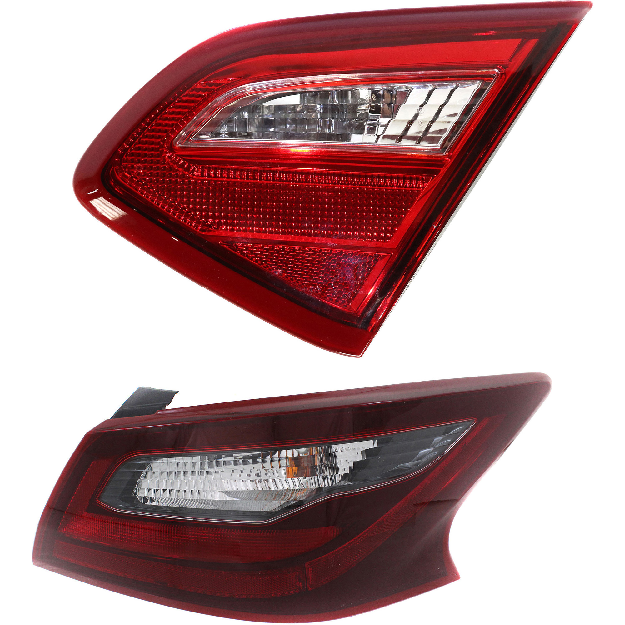 AM ALTIMA 16-17 TAIL LAMP RH Inner and Outer Assembly Inner Clear Red Lens Chrome Interior Outer Clear Red Lens Black Interior CAPA SKU SET REPT731309Q A Partslink NI2803110C NI2805111C OEM 265409HS0A 265509HS1A