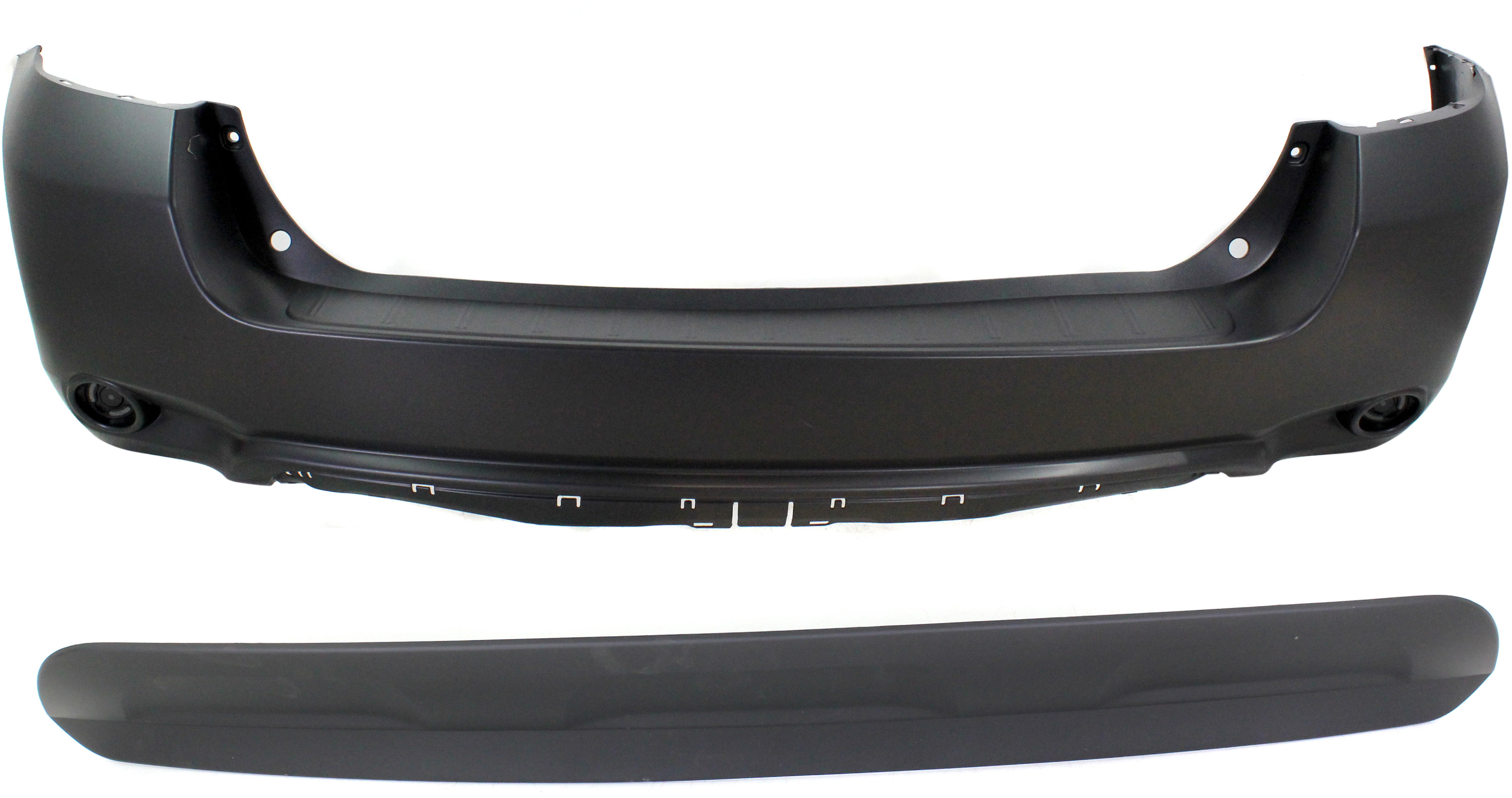AM HIGHLANDER 08-10 REAR BUMPER COVER Upper and Lower Primed SKU SET REPT760116P Partslink TO1115100 TO1100260 OEM 521690E040-521590E906