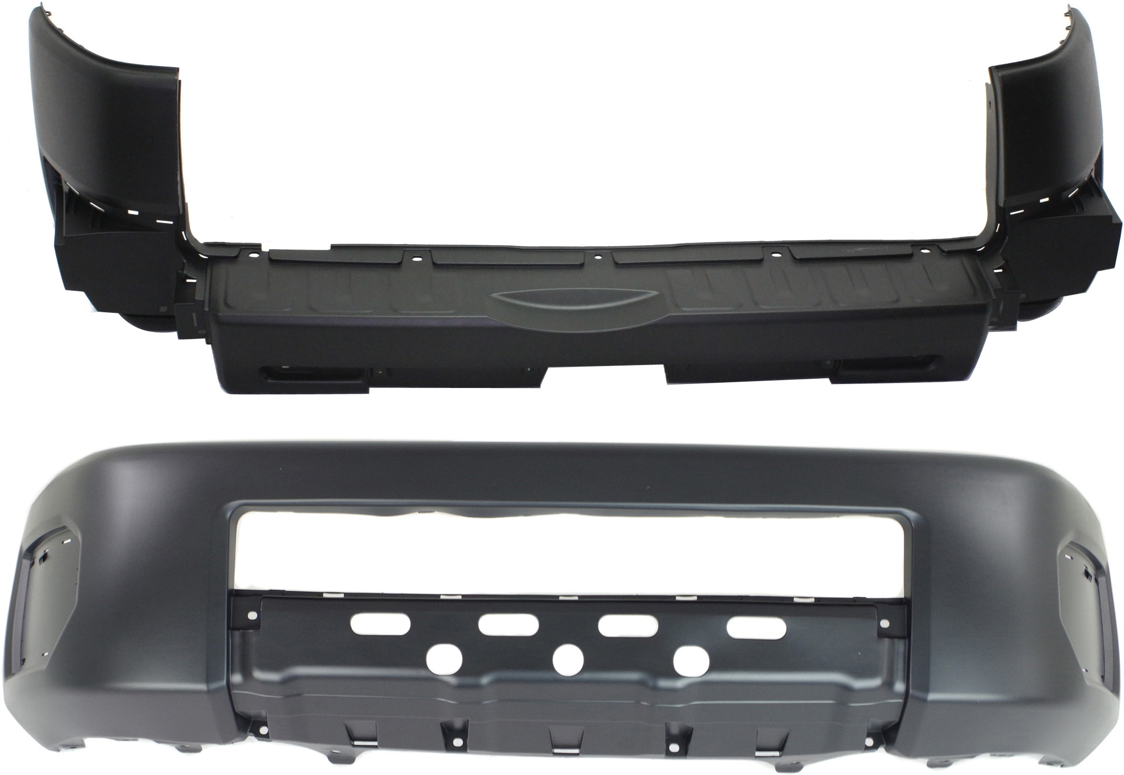 AM FJ CRUISER 07-10 FRONT AND REAR BUMPER COVER Textured SKU SET REPT760123-2 Partslink TO1000322 TO1100251 OEM 5211935071-5215935210