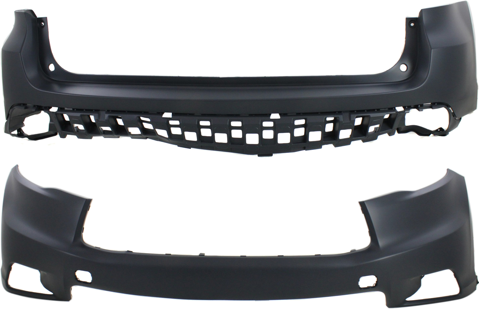 AM HIGHLANDER 14-16 FRONT AND REAR BUMPER COVER Upper Primed SKU SET REPT760156P 2 Partslink TO1014102 TO1114100 OEM 521190E925-521590E911