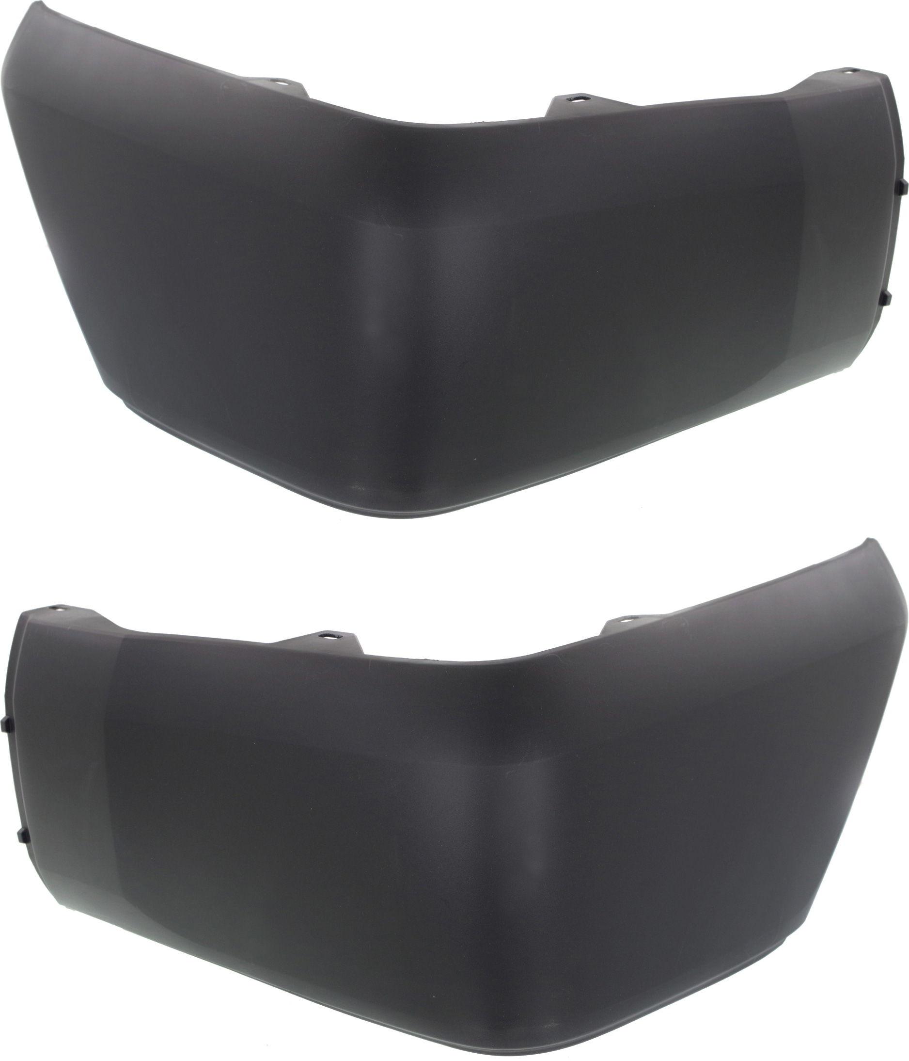 AM TUNDRA 14-21 REAR BUMPER END RH AND LH Extension Cover Textured Plastic Resin Type without Park Assist Sensor Holes CAPA SKU SET REPT761117Q Partslink TO1116108C TO1117108C OEM 521550C030-521560C030