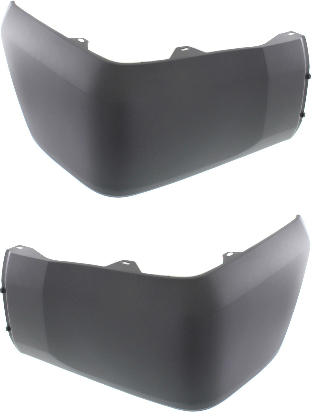AM TUNDRA 14-21 REAR BUMPER END RH AND LH Extension Cover Textured Plastic Resin Type without Park Assist Sensor Holes SKU SET REPT761117 Partslink TO1116108 TO1117108 OEM 521550C030-521560C030