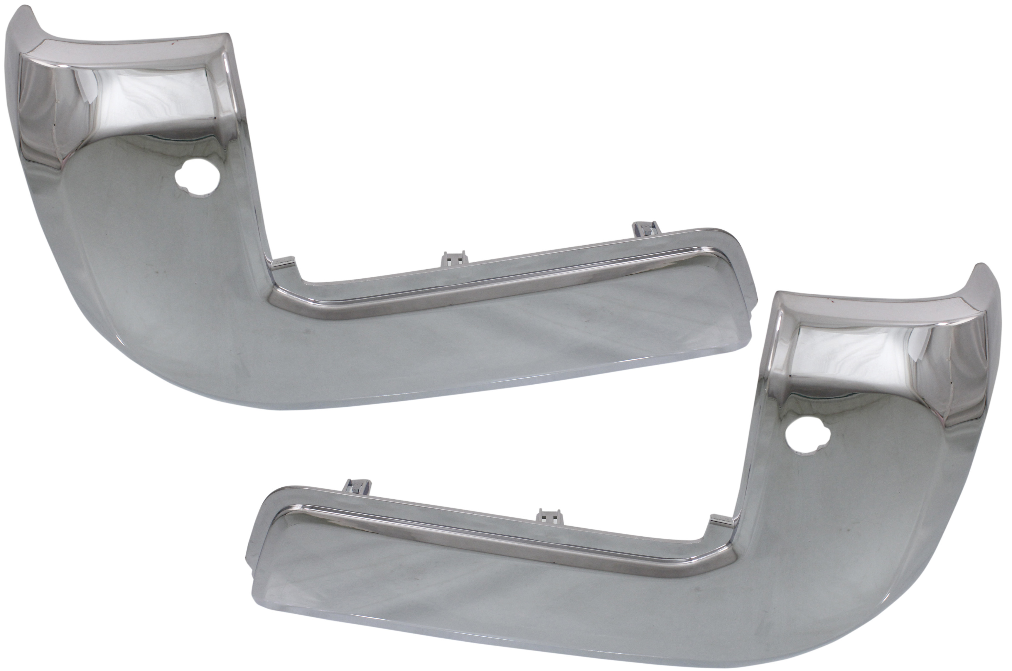 AM TACOMA 16-23 REAR BUMPER END RH AND LH End Cap Chrome w Park Assist Sensor Holes Exc. SR Model SKU SET REPT761141 Partslink TO1105132 TO1104132 OEM 5215504050-5215604050