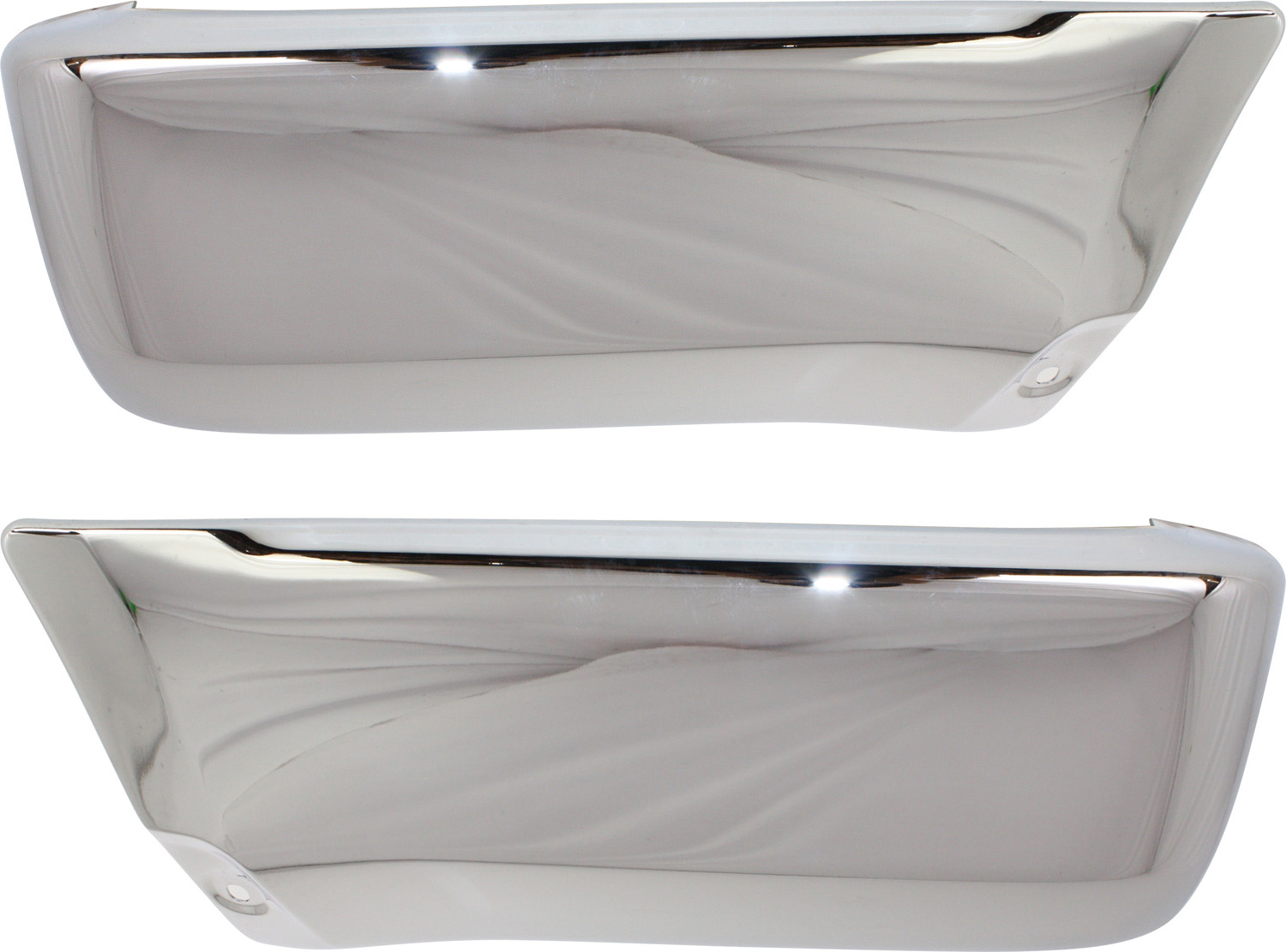 AM 4RUNNER 96-02 REAR BUMPER END RH AND LH Chrome Steel Base SR5 Models w o Fender Flares SKU SET REPT761301 Partslink TO1105101 TO1104101 OEM 5210635061-5210735051