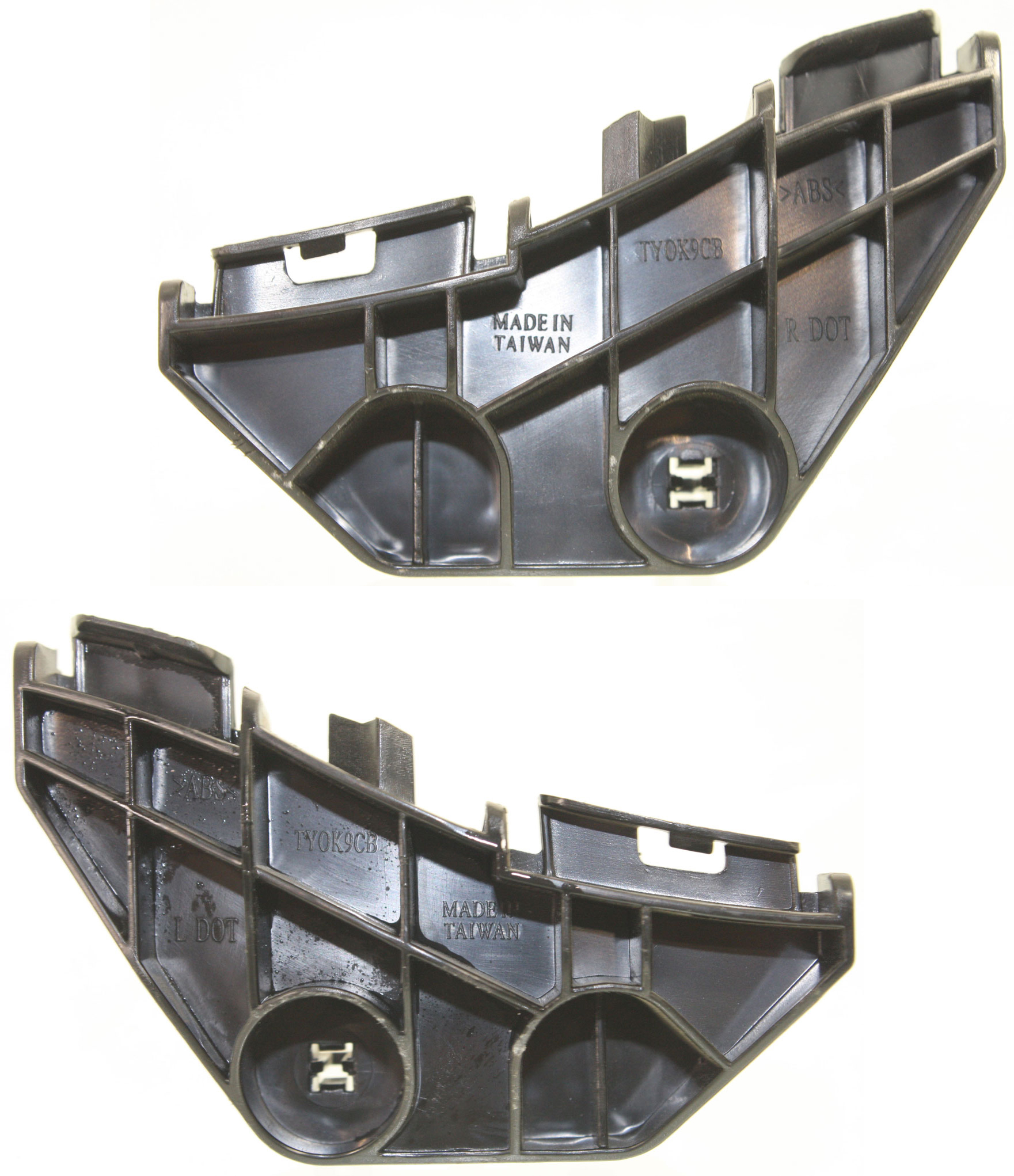 AM COROLLA 09-10 REAR BUMPER BRACKET RH AND LH Upper Support Plastic SKU SET REPT762705 Partslink TO1143102 TO1142102 OEM 5256202080-5256302060