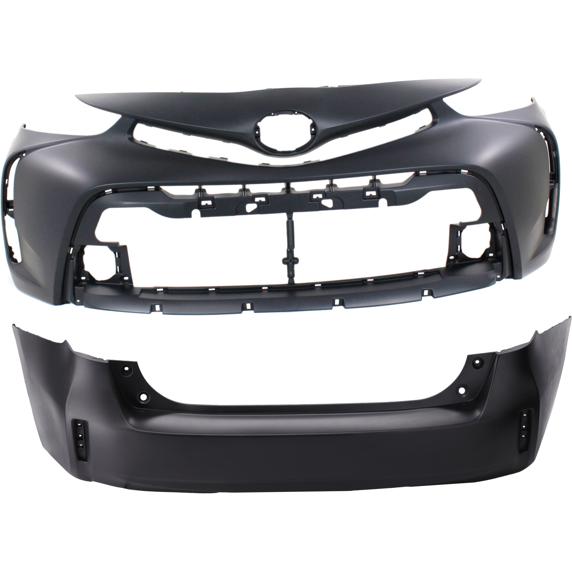 AM PRIUS V 15-17 FRONT AND REAR BUMPER COVER Primed w o Lower Molding SKU SET REPTY010304P B