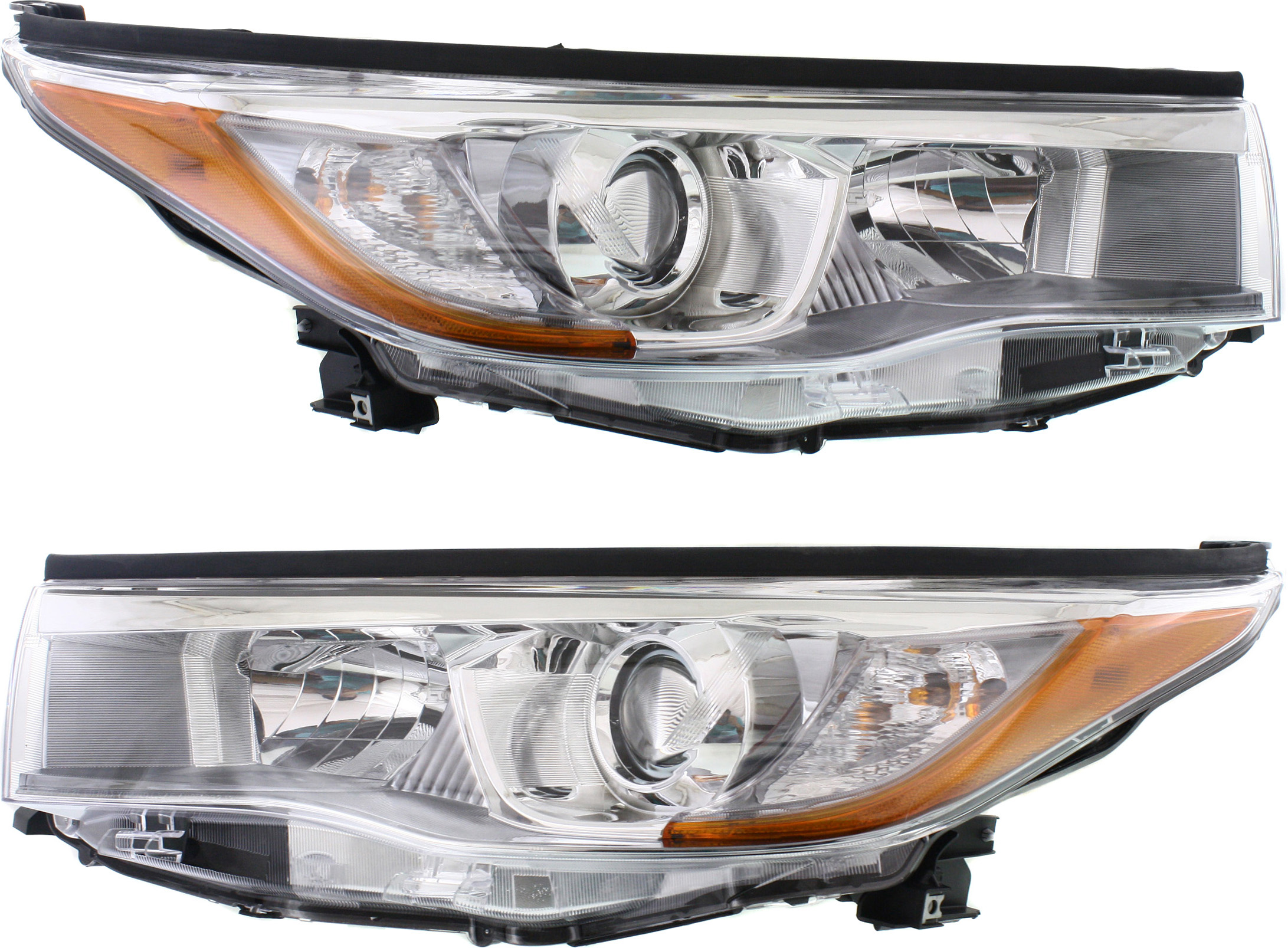 AM HIGHLANDER 14-16 HEAD LAMP RH AND LH Assembly Halogen w Smoked Chrome Accent CAPA SKU SET REPTY100105Q Partslink TO2502225C TO2503225C OEM 811100E250-811500E250