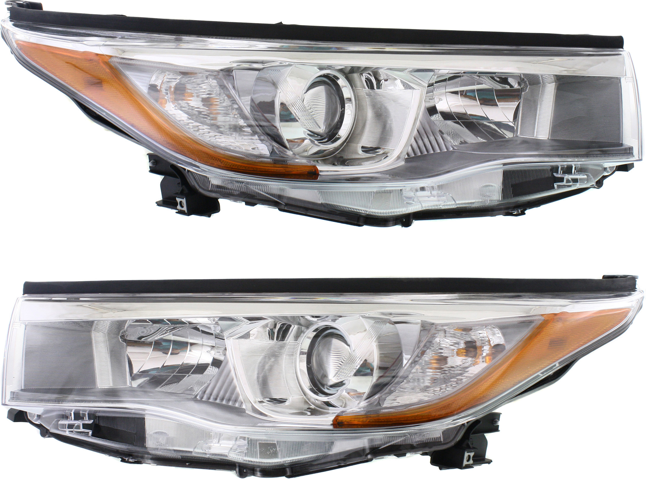 AM HIGHLANDER 14-16 HEAD LAMP RH AND LH Assembly Halogen w Smoked Chrome Accent SKU SET REPTY100105 Partslink TO2502225 TO2503225 OEM 811100E250-811500E250