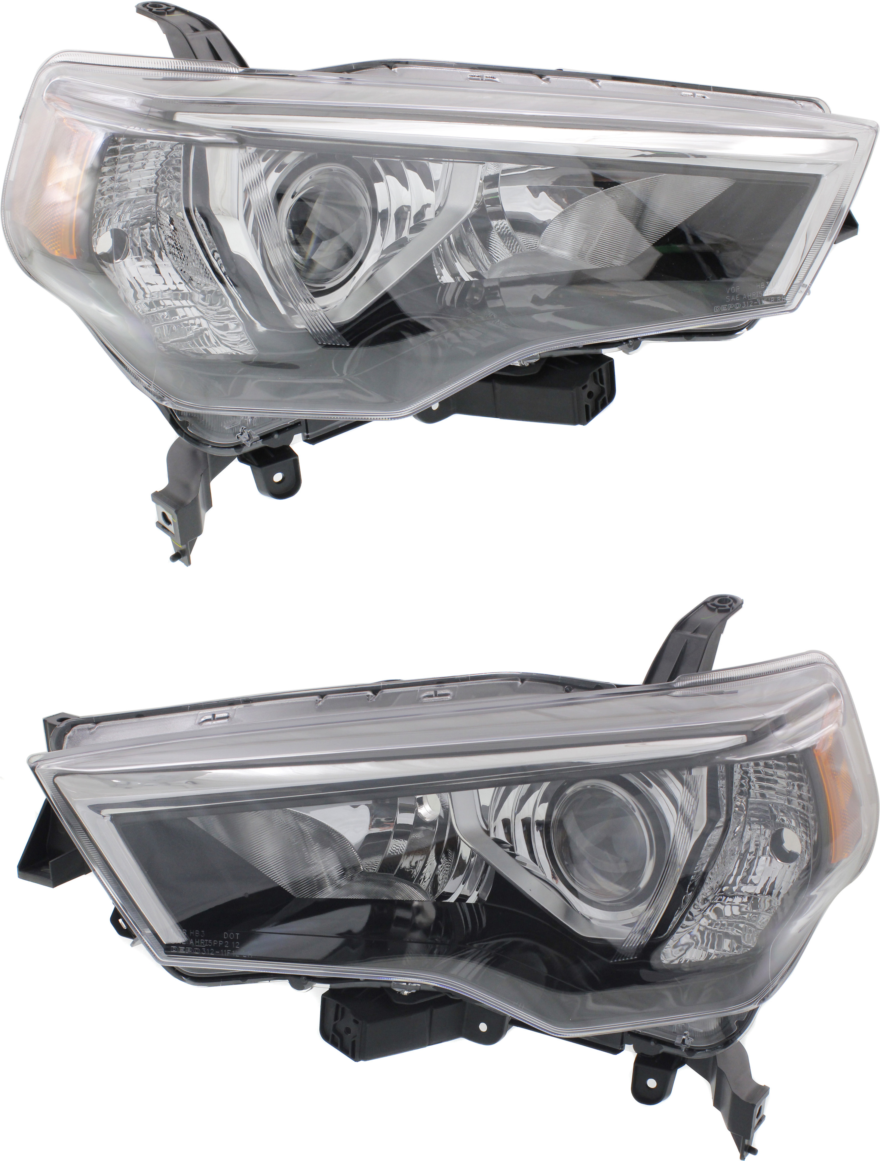 AM 4RUNNER 14-20 HEAD LAMP RH AND LH Lens and Housing Halogen Black Interior CAPA SKU SET REPTY100115Q Partslink TO2518150C TO2519150C OEM 8113035541-8117035571