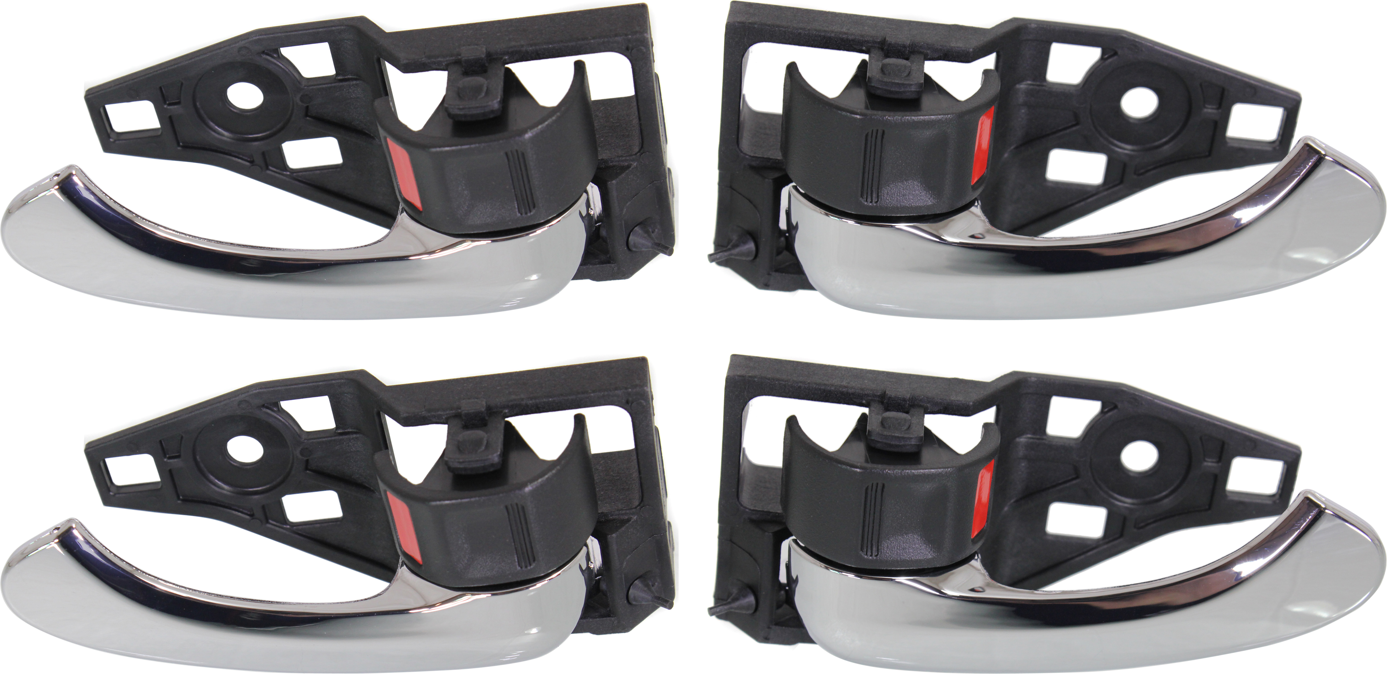 AM CAMRY 07-11 INTERIOR DOOR HANDLE Set of 4 Front and Rear RH AND LH Chrome lever and Black Knob Japan USA Built Vehicle SKU SET REPTY462125-4 Partslink TO1353144 TO1352144 OEM 6920506030C0-6920533090C0-6920