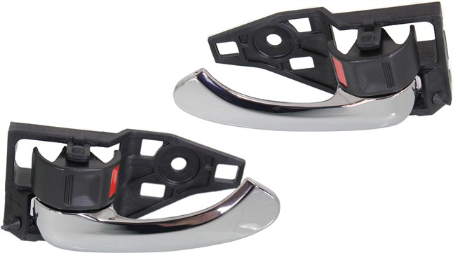 AM CAMRY 07-11 FRONT INTERIOR DOOR HANDLE RH AND LH Chrome lever and Black Knob Japan USA Built Vehicle SKU SET REPTY462125 Partslink TO1353144 TO1352144 OEM 6920506030C0-6920533090C0-6920