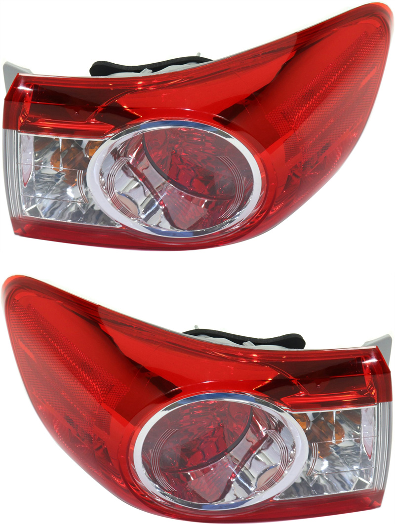 AM COROLLA 11-13 TAIL LAMP RH AND LH Outer Assembly North America Built Vehicle CAPA SKU SET REPTY730103Q Partslink TO2805111C TO2804111C OEM 8155002580-8156002580