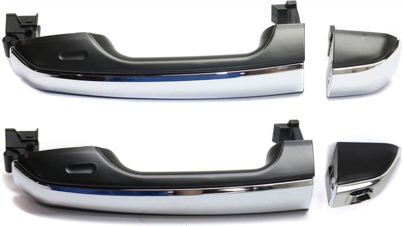 AM LAND CRUISER 09-20-4RUNNER 10-20 FRONT DOOR HANDLE RH AND LH Outside Prmd Blk w Chr Insrt w o Sensor SKU SET REPTYA462145 OEM 6925035020-6921035180B0-692173