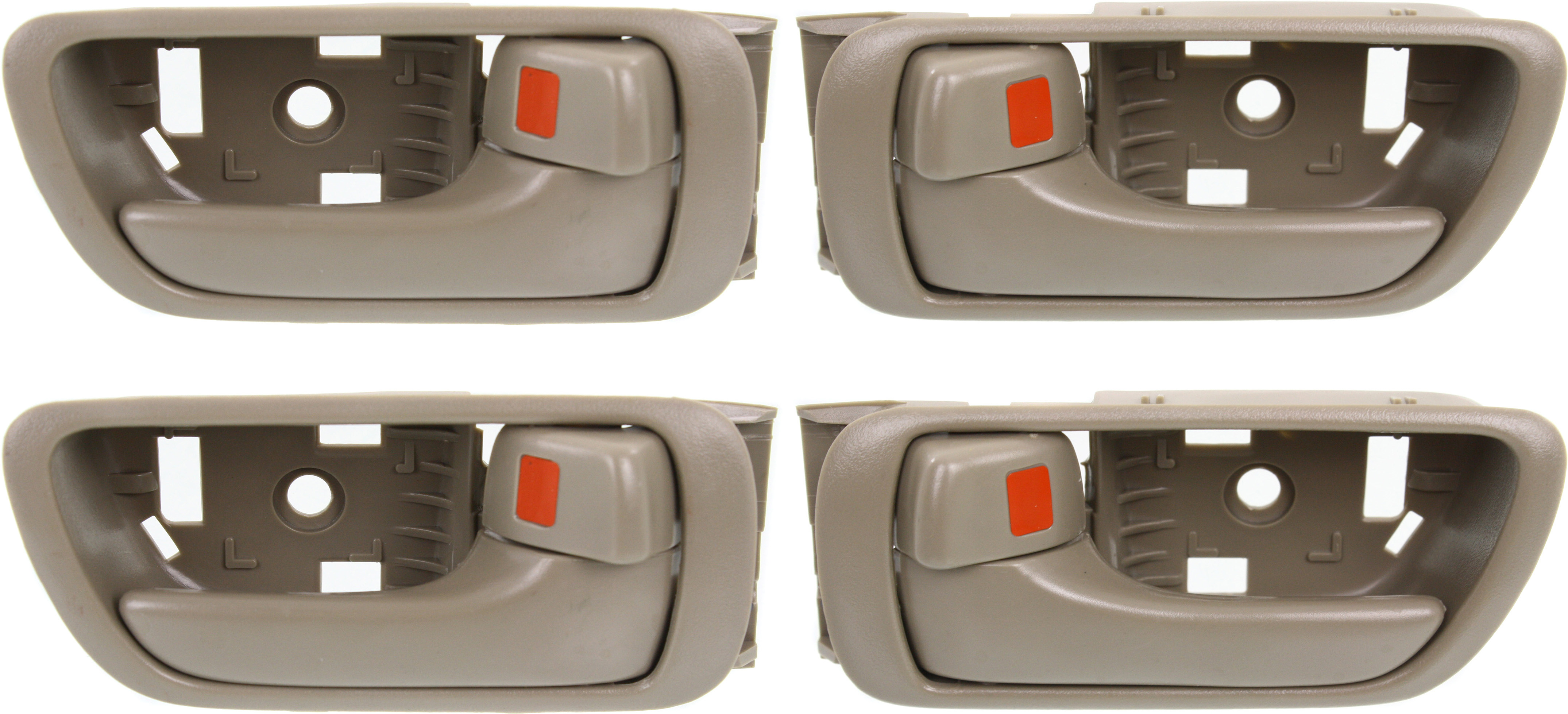 AM CAMRY 02-06 INTERIOR DOOR HANDLE Set of 4 Front and Rear RH and LH Beige Plastic Japan USA Built SKU SET REPTYA462185-4 Partslink IDH010068 IDH010067 OEM 6920533030E 6920633030E