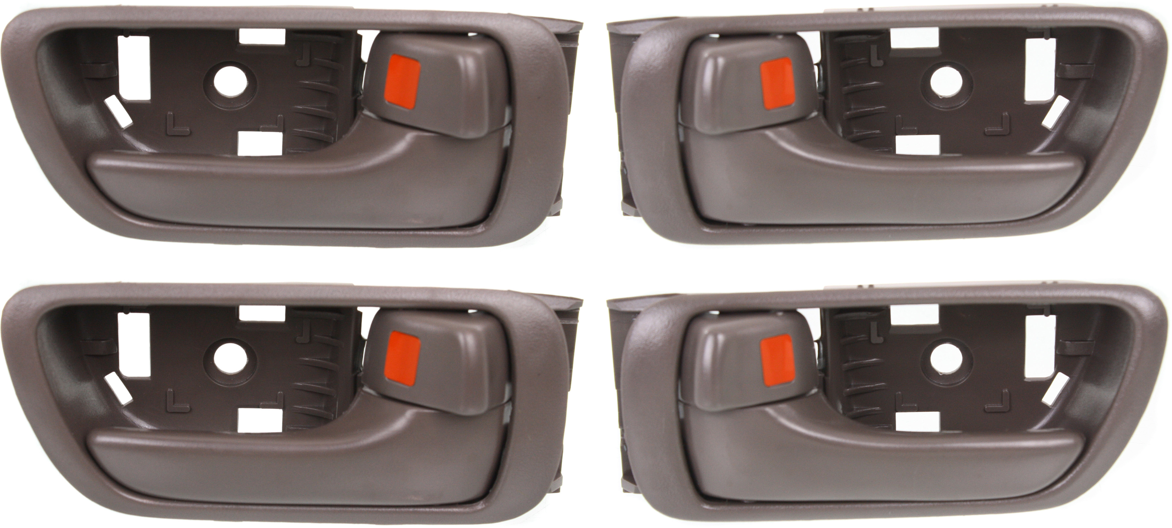 AM CAMRY 02-06 INTERIOR DOOR HANDLE Set of 4 Front and Rear RH and LH Brown Plastic Japan USA Built SKU SET REPTYA462187-4 Partslink IDH010066 IDH010065 OEM 69206AA030B0-6920533030B 69206