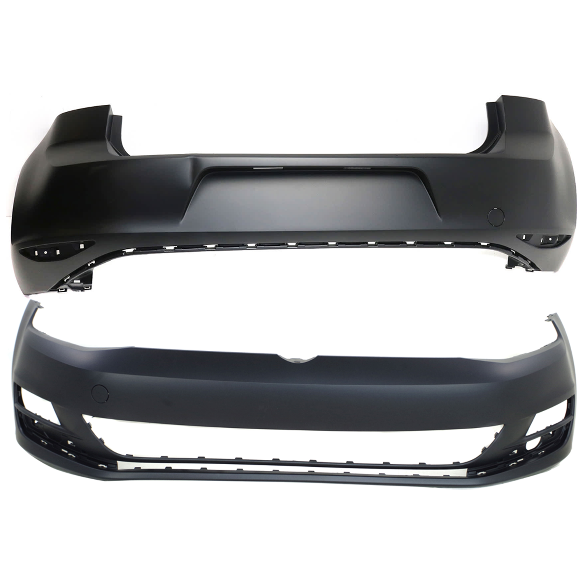 AM GOLF 15-17 FRONT AND REAR BUMPER COVER Primed w o Fog Light Holes w o parking aid sensor holes SKU SET REPV010363P B