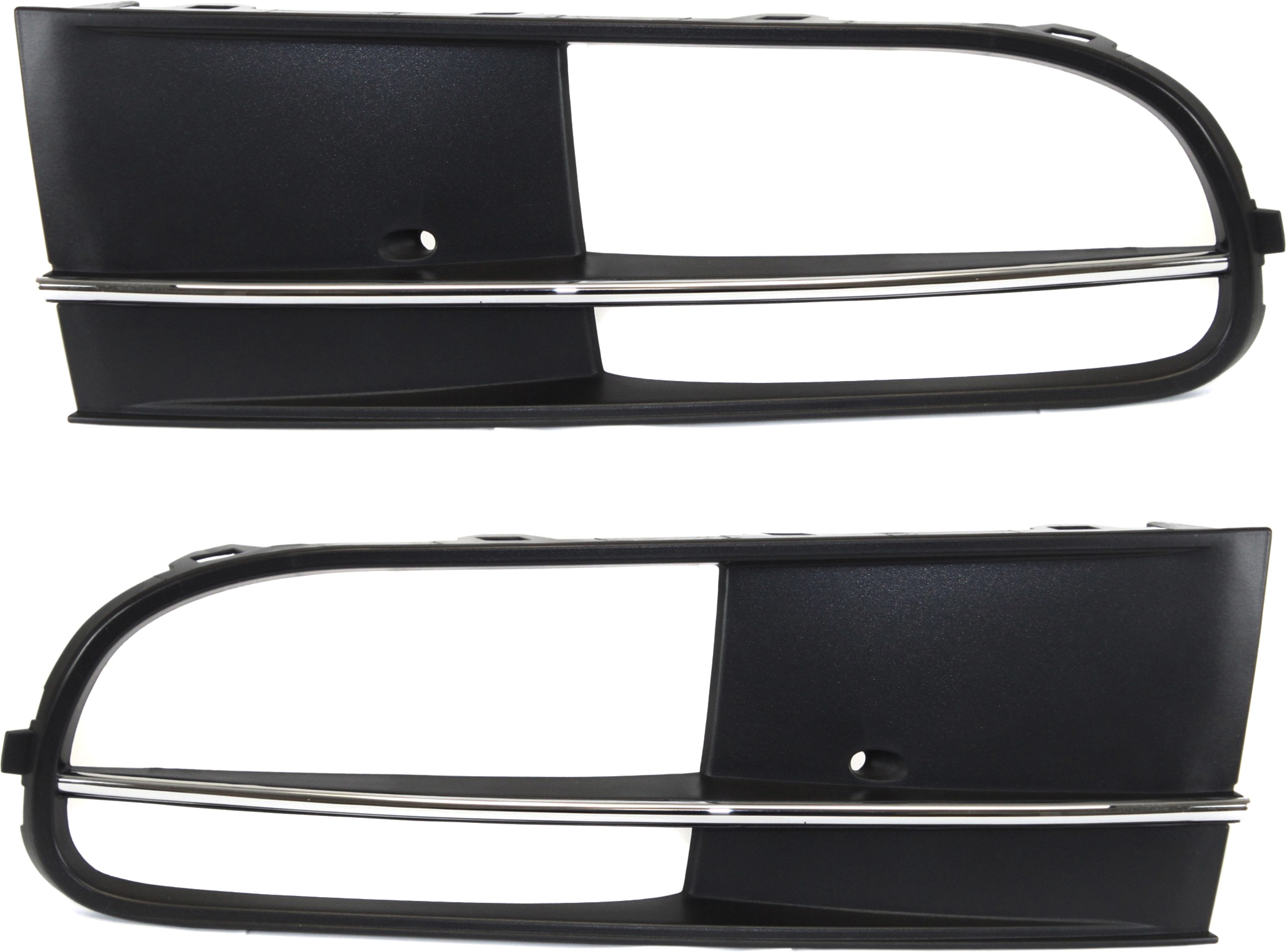 AM BEETLE 12-19 FRONT FOG LAMP MOLDING RH AND LH Black w Chrome Insert Convertible SKU SET REPV015511 Partslink VW1039117 VW1038117 OEM 5C5854662C9B9-5C5854661C9B9