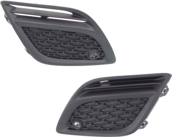 AM XC60-11-13 FRONT FOG LAMP COVER RH AND LH Textured Black Side bumper grille w o Fog Lights and w Parking Aid SKU SET REPV015521 Partslink VO1039104 VO1038104 OEM 312906605-312906597