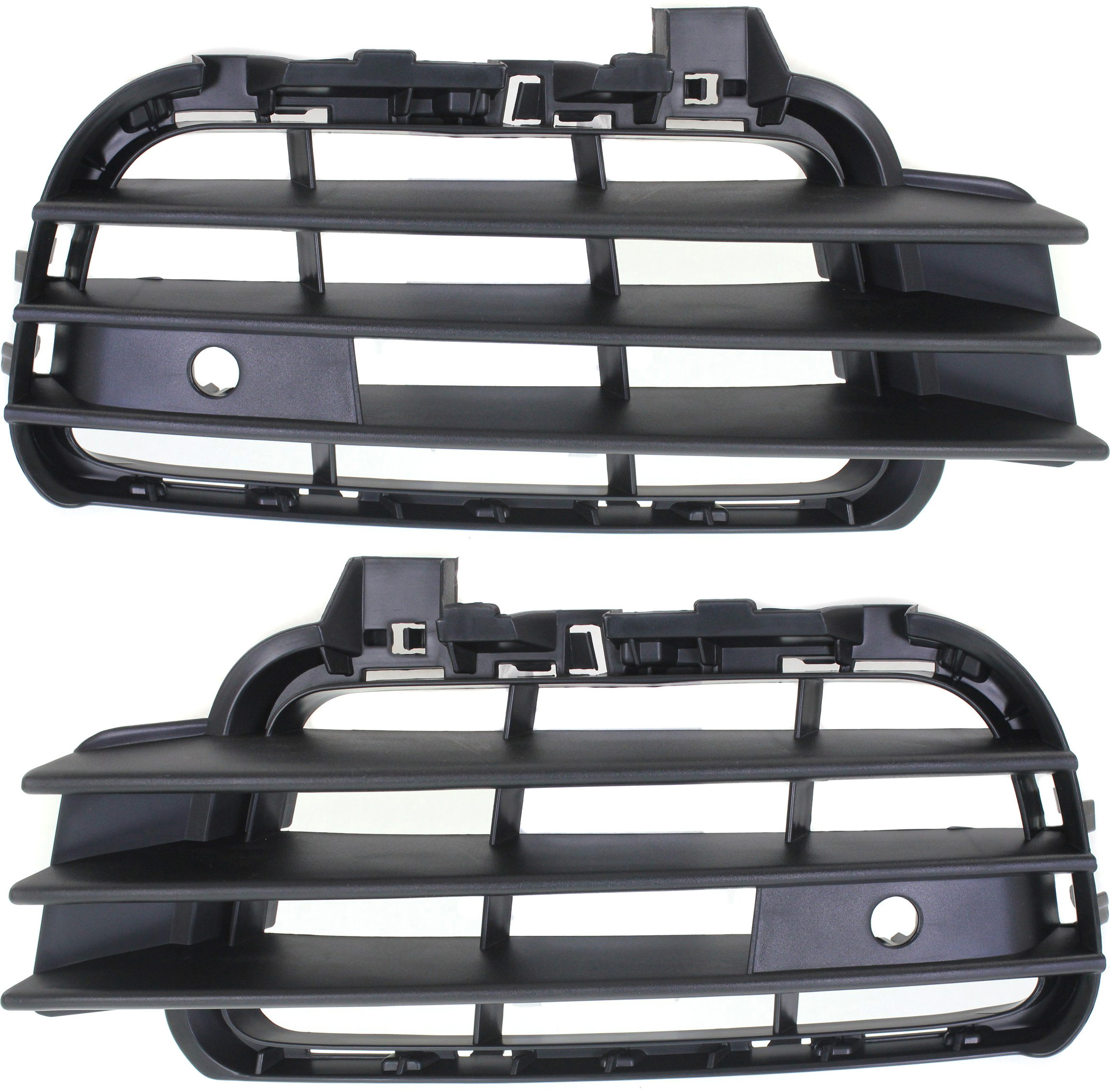 AM TOUAREG 11-14 FRONT BUMPER GRILLE RH AND LH Outer Textured Black SKU SET REPV018907 Partslink VW1039116 VW1038116 OEM 7P68546629B9-7P68546619B9