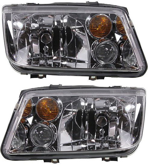 AM JETTA 02-05 HEAD LAMP RH AND LH Lens and Housing w Fog Lights From VIN 2108642 Exc. GLI Model SKU SET REPV100103 Partslink VW2502124 VW2503124 OEM 1J5941017BH 1J5941018BH