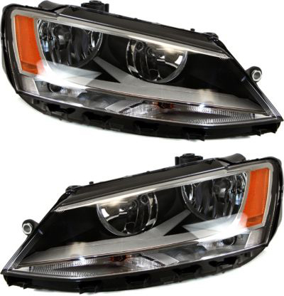 AM JETTA 11-16 HEADLIGHT RH AND LH Assembly Halogen Sedan CAPA SKU SET REPV100193Q Partslink VW2502146C VW2503146C OEM 5C7941005-5C7941006