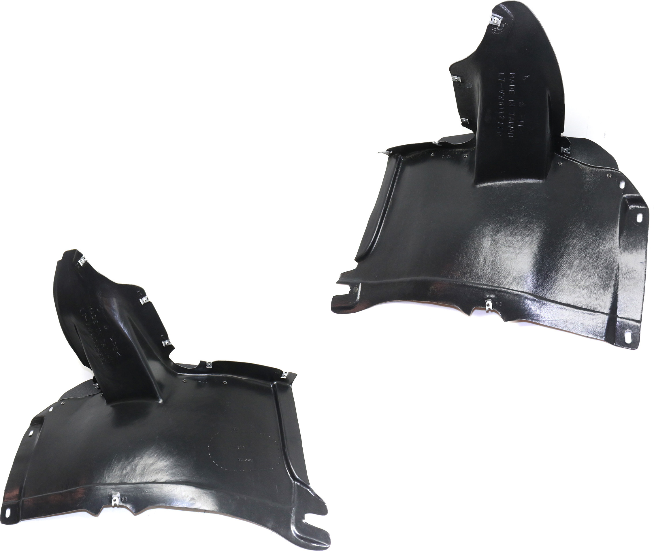 AM GOLF JETTA 10-14 FRONT FENDER LINER RH AND LH Front Section Plastic 5 Speed Tansmission Wagon SKU SET REPV222155 Partslink VW1249133 VW1248133 OEM 1K9805912-1K9805911