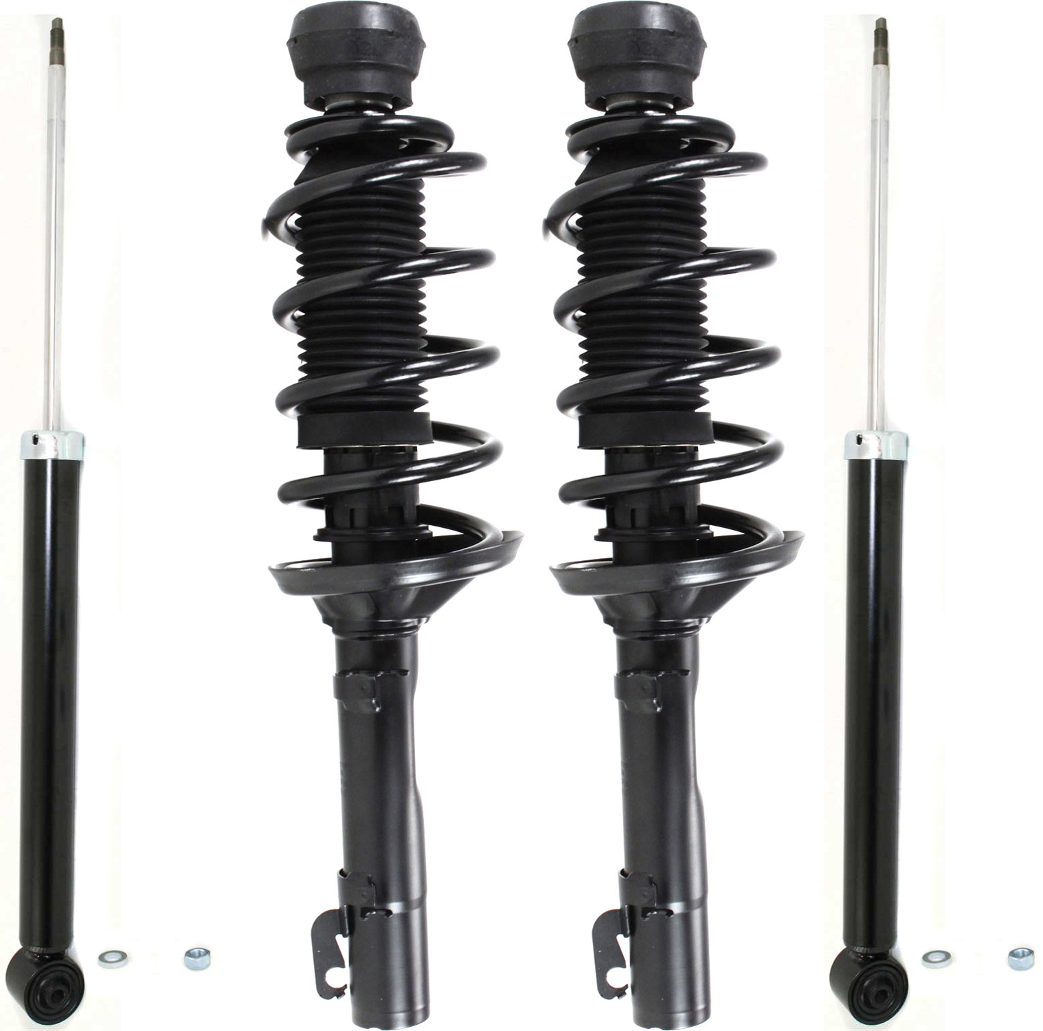 AM BEETLE 98-06 GOLF 99-06 FRONT AND REAR SHOCK AND FULLY LOADED STRUT RH AND LH Gas Charged Twin tube Set of 4 SKU SET REPV280501-4 OEM 171525-814101-92140127-1J04130