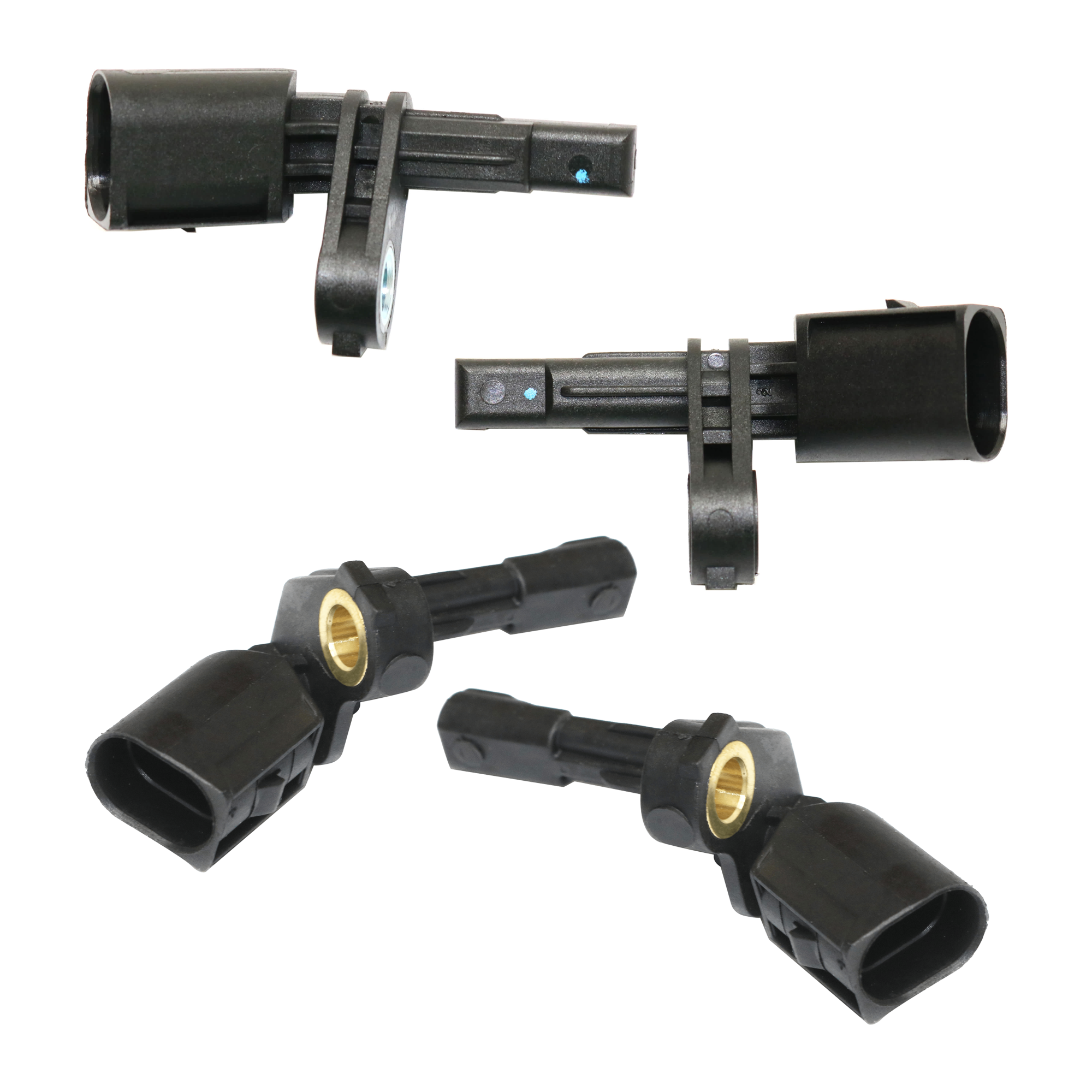 AM EOS 07-16 JETTA 05-18 FRONT AND REAR ABS SPEED SENSOR RH AND LH 2 Male Terminals Blade Type Set of 4 SKU SET REPV310813 C OEM 71757-531144-695481-725239