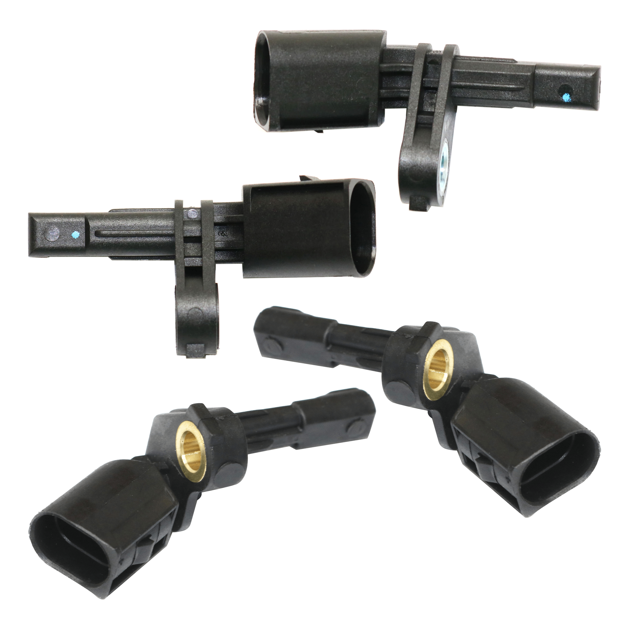 AM JETTA 05-18 EOS 07-16 FRONT AND REAR ABS SPEED SENSOR RH AND LH 2 Male Terminals Blade Type Set of 4 SKU SET REPV310813 D OEM 71757-531144-695481-725239