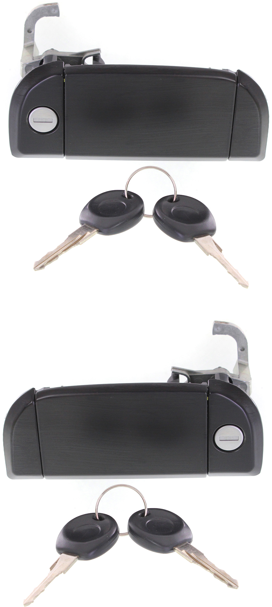 AM EUROVAN 92-03 FRONT DOOR HANDLE RH and LH Outside Zinc Smooth Metal w Key Set SKU SET REPV462161 OEM 701837206-701837205