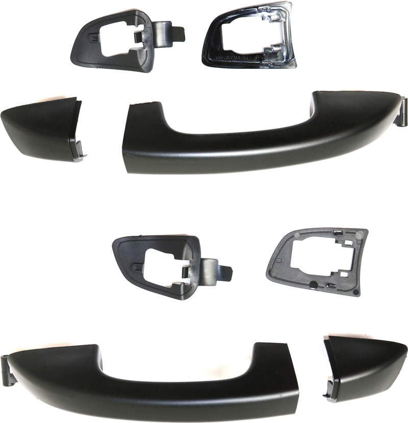AM GOLF GTI 10-14 REAR EXTERIOR DOOR HANDLE RH AND LH Primed Black Handle+Cover Big Plastic SKU SET REPV491503 OEM 1K8839168BRU 1K8837206FGRU 1K8