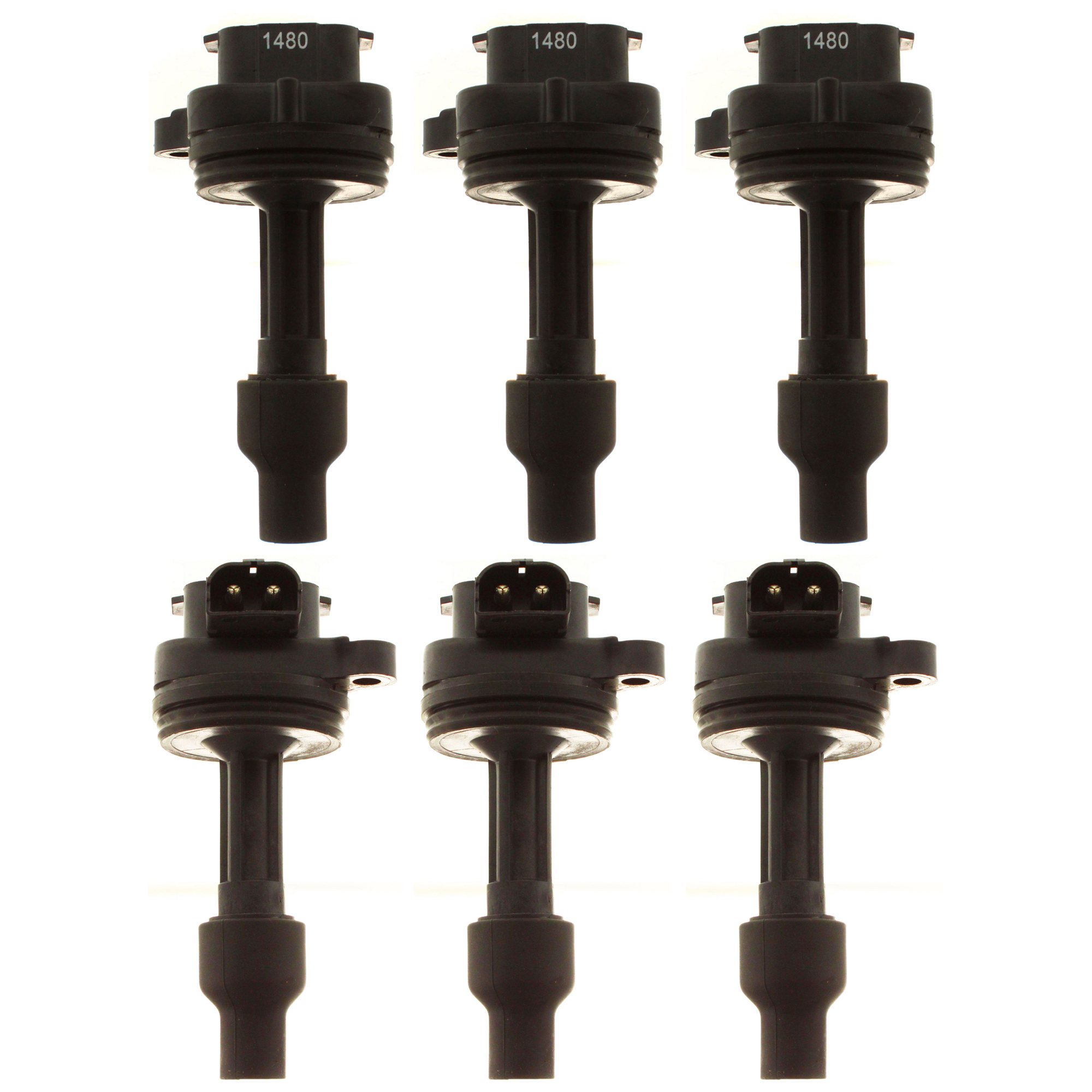 AM VOLVO 960-92-97 S90-97-98 IGNITION COIL Set of 6-12 Volts Bullet Type 2 Prong Male Terminal SKU SET REPV504603-6