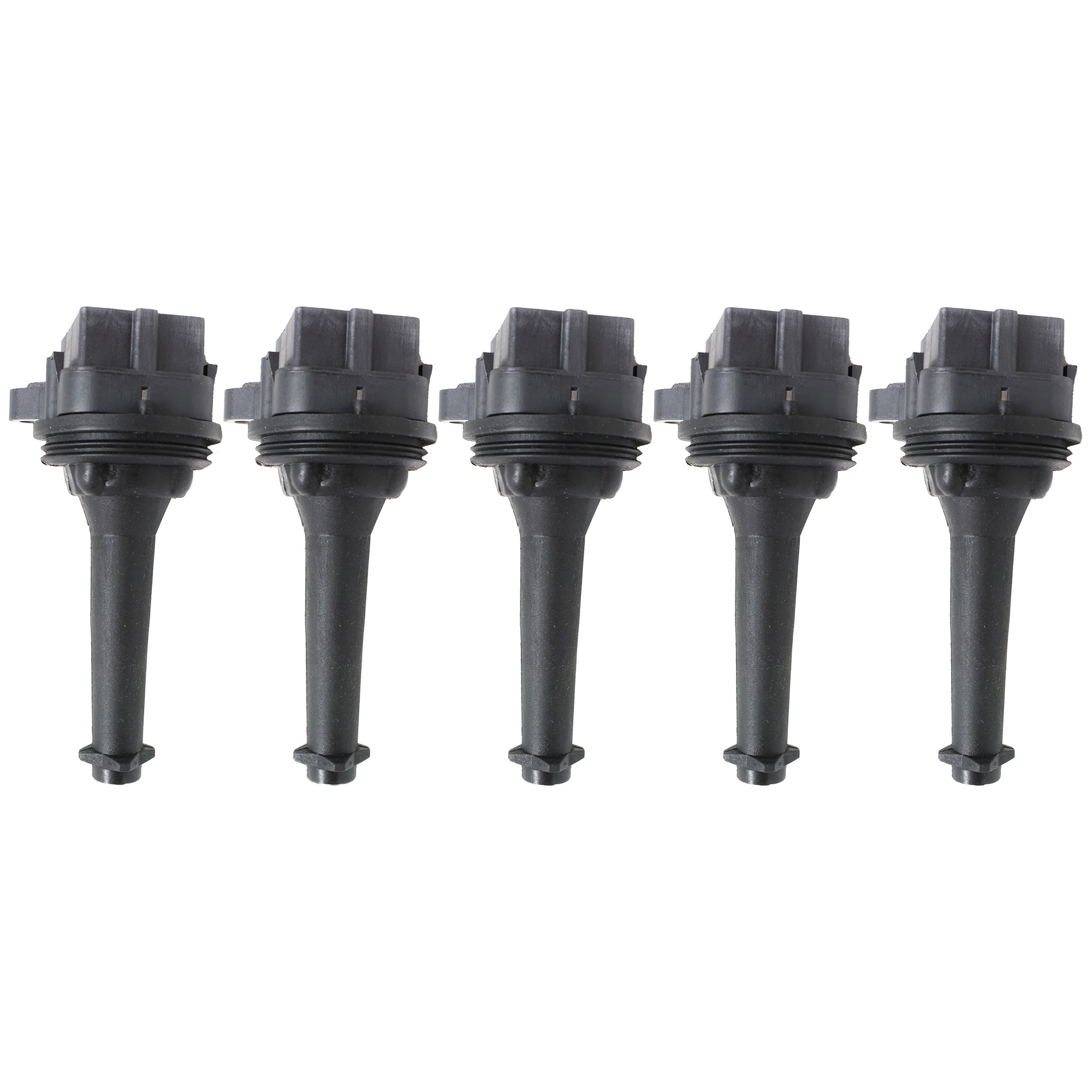 AM V70-99-07 IGNITION COIL Set of 5-5 Cylinder 12 Volts Blade Type 4 Prong Male Terminal Coil Pack Style SKU SET REPV504605-5
